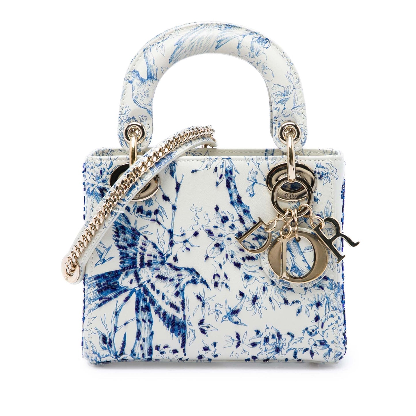 Dior Mini Calfskin Beaded Jardin D Hiver Lady Dior