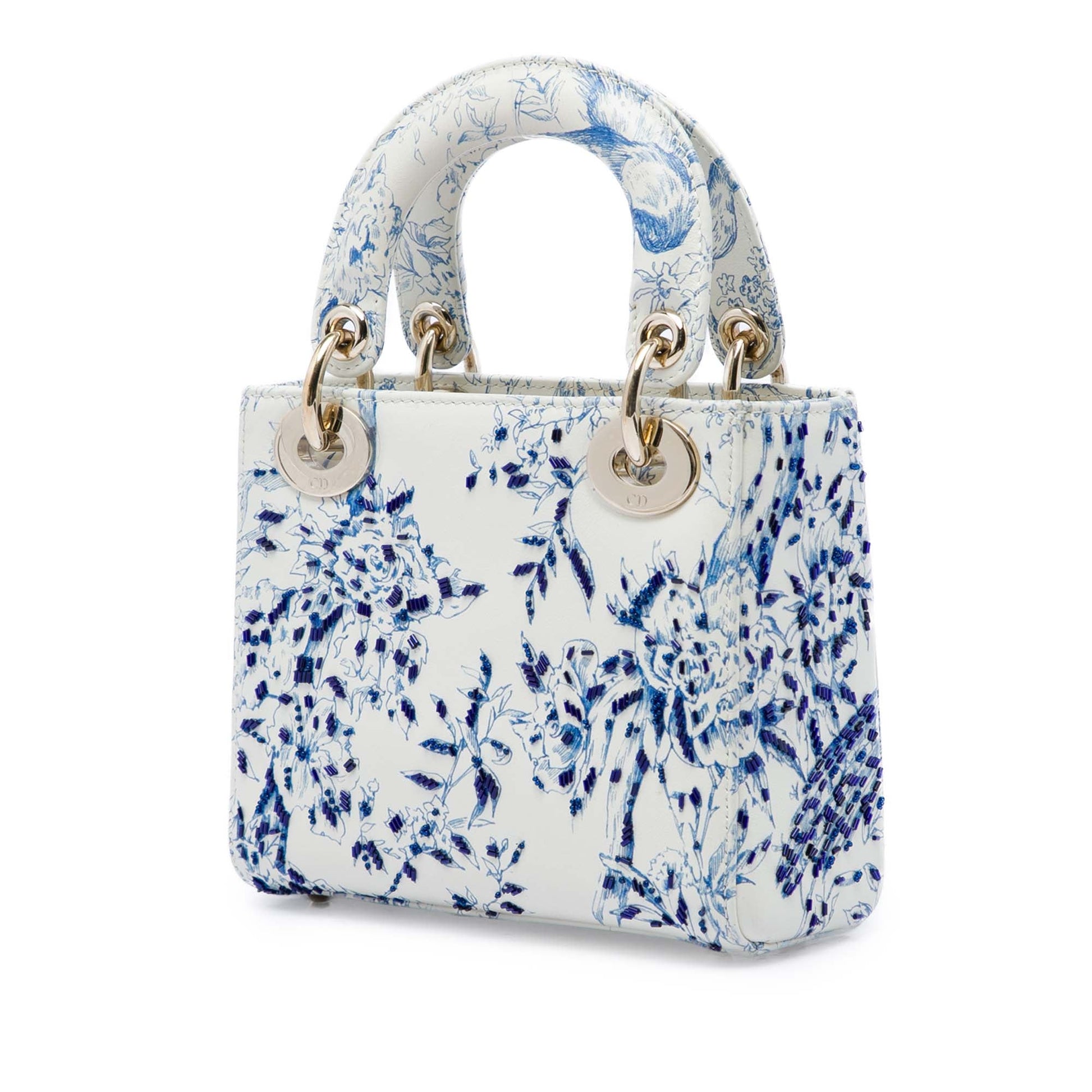Dior Mini Calfskin Beaded Jardin D Hiver Lady Dior