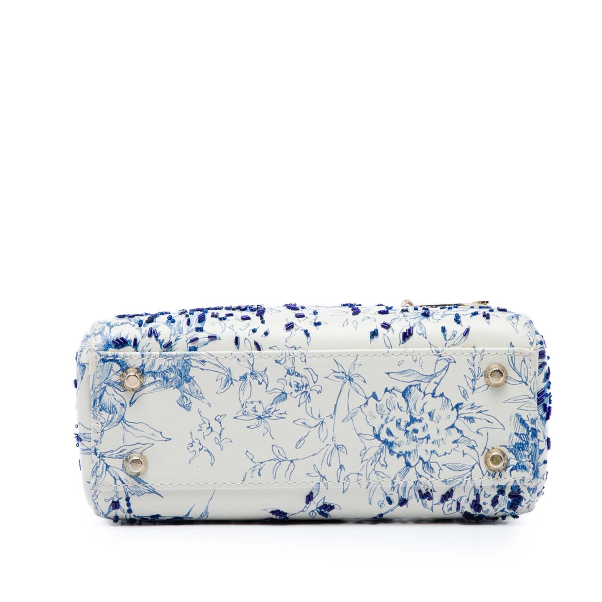 Dior Mini Calfskin Beaded Jardin D Hiver Lady Dior