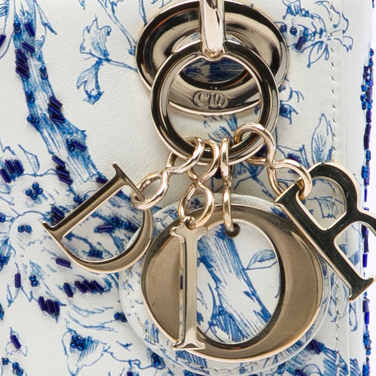 Dior Mini Calfskin Beaded Jardin D Hiver Lady Dior