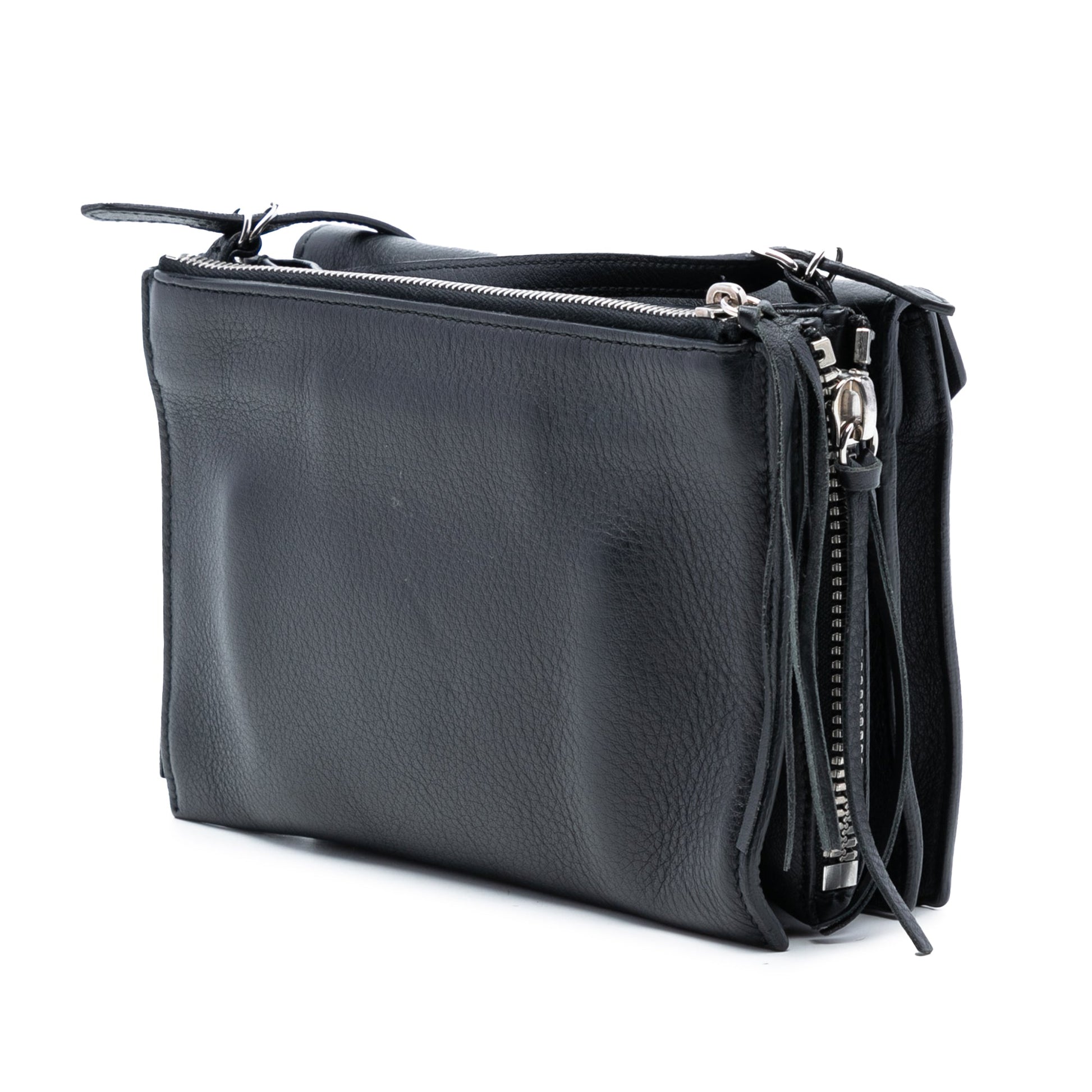 Leather Papier Triple Zip Around XS Crossbody