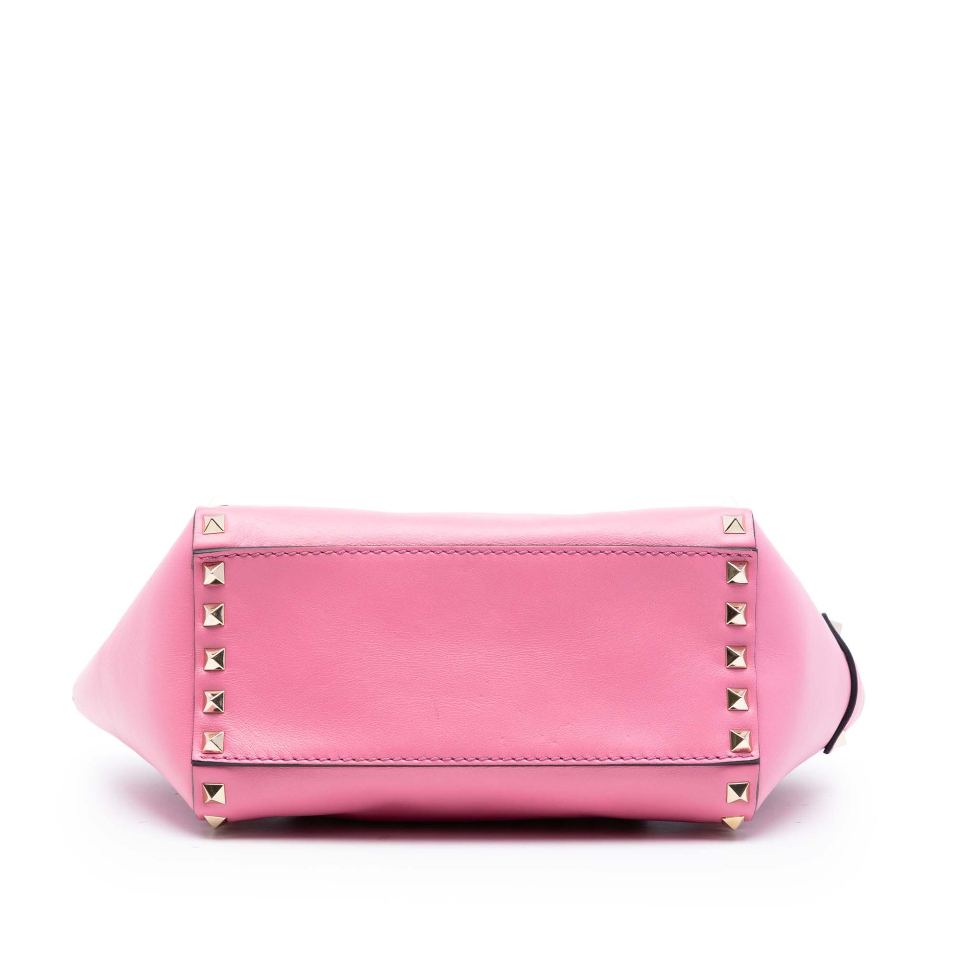 Mini Leather Rockstud Double Handle Tote