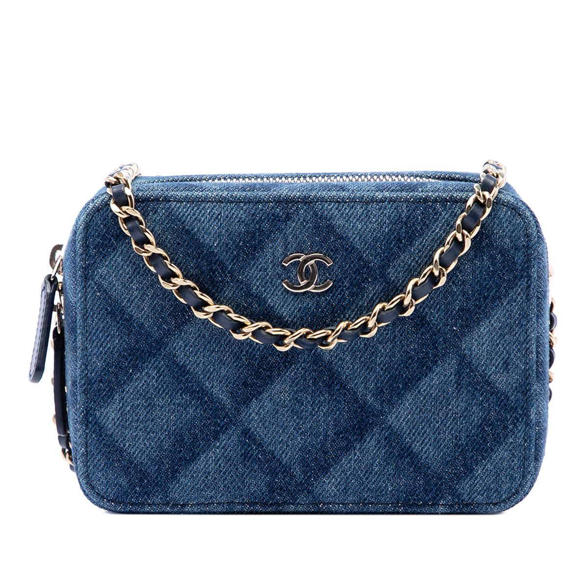 Chanel CC Printed Denim Camera Case