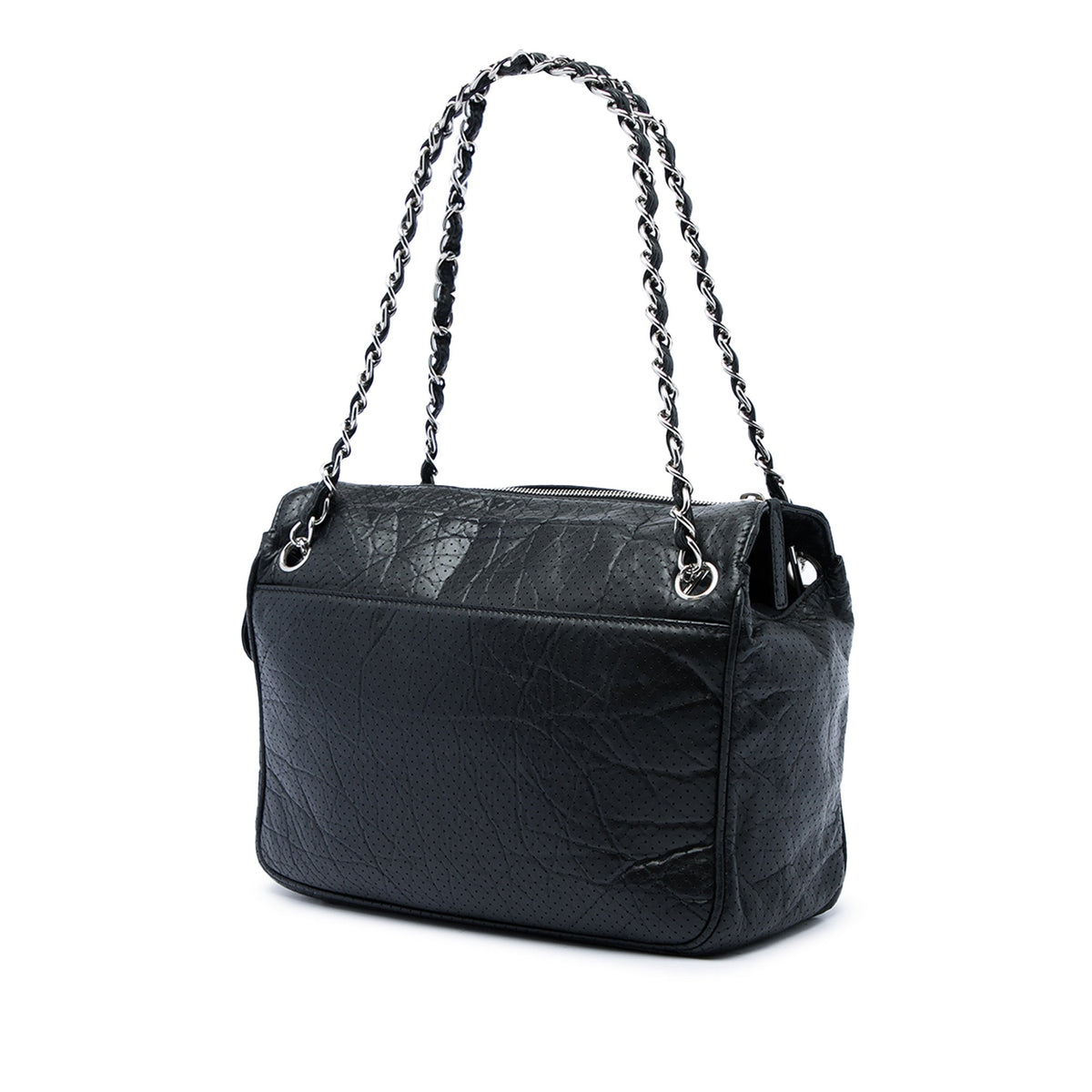 Chanel Perforated Calfskin 50s Shoulder Bag