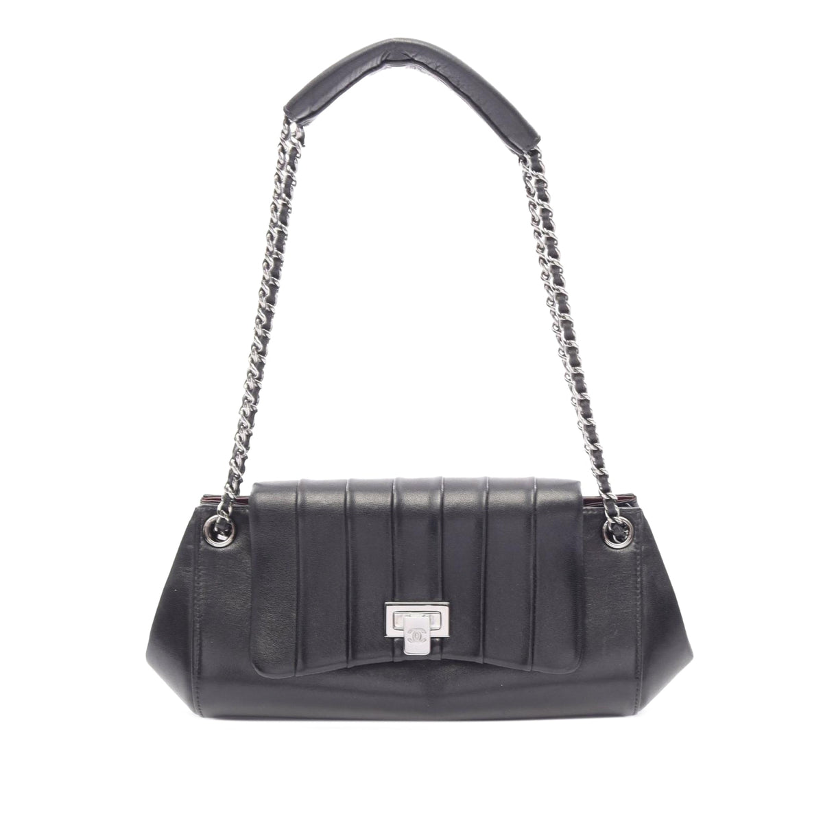 Chanel Lambskin Vertical Quilt Accordion Flap — Black