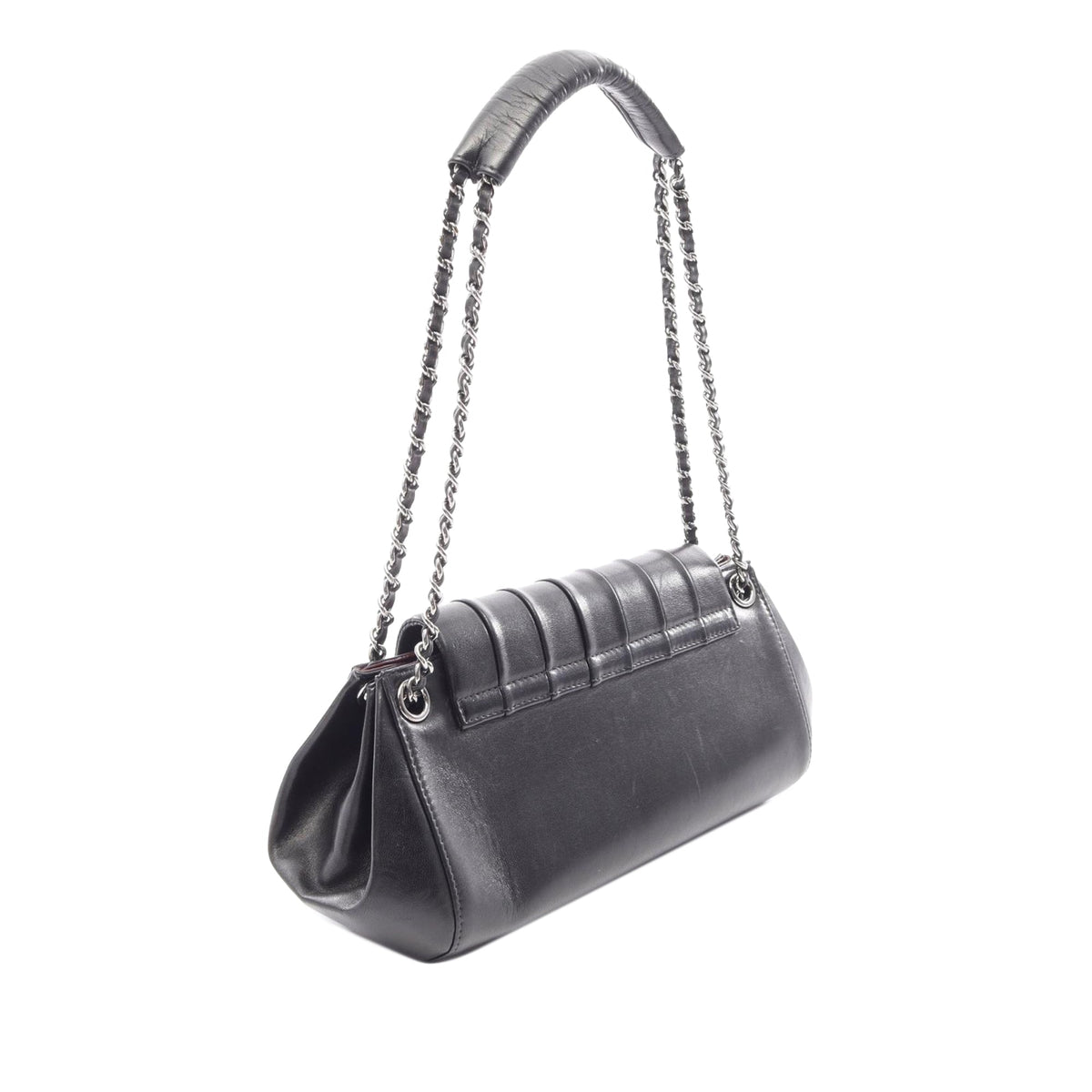 Chanel Lambskin Vertical Quilt Accordion Flap — Black