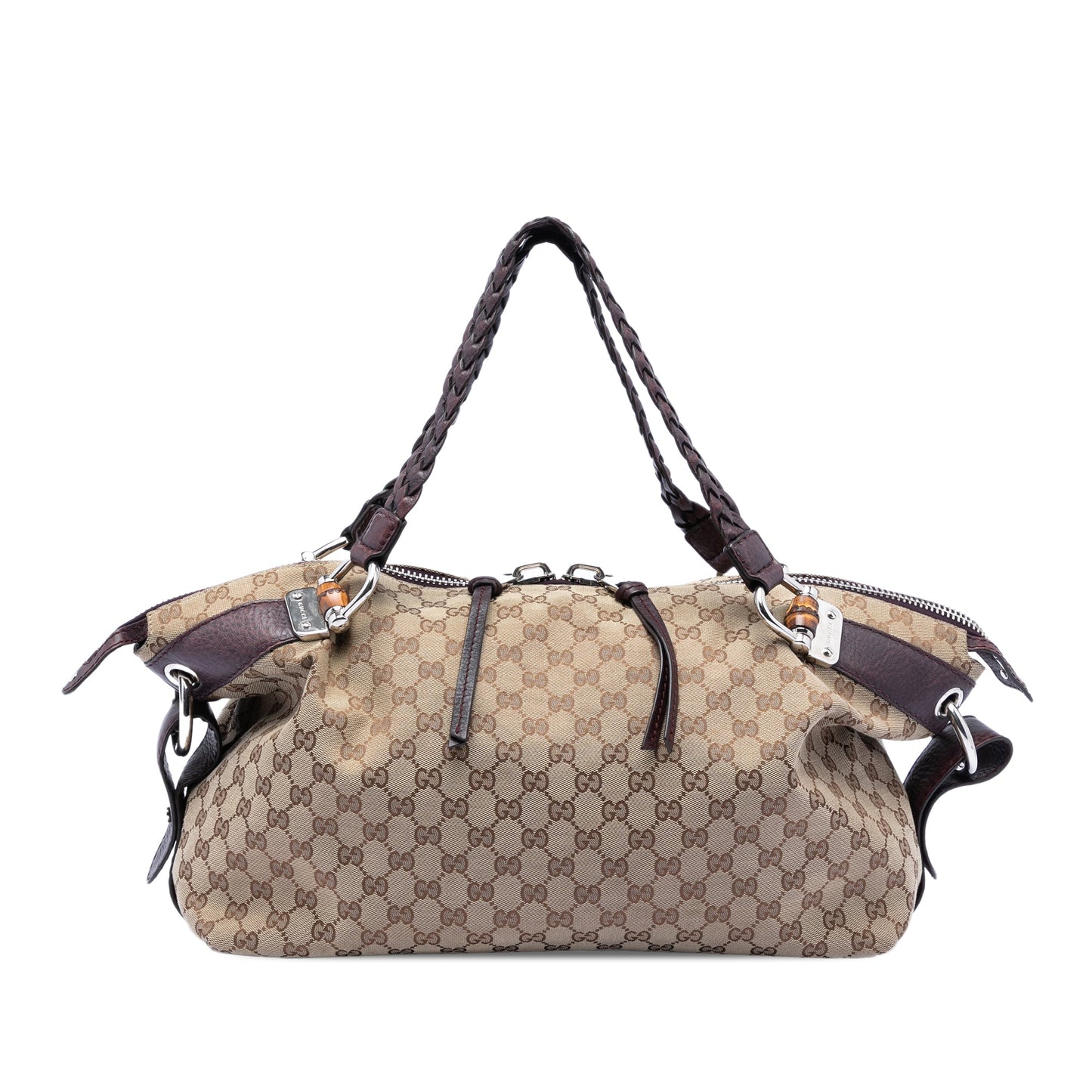 Gucci Medium GG Canvas Bamboo Bar Tote