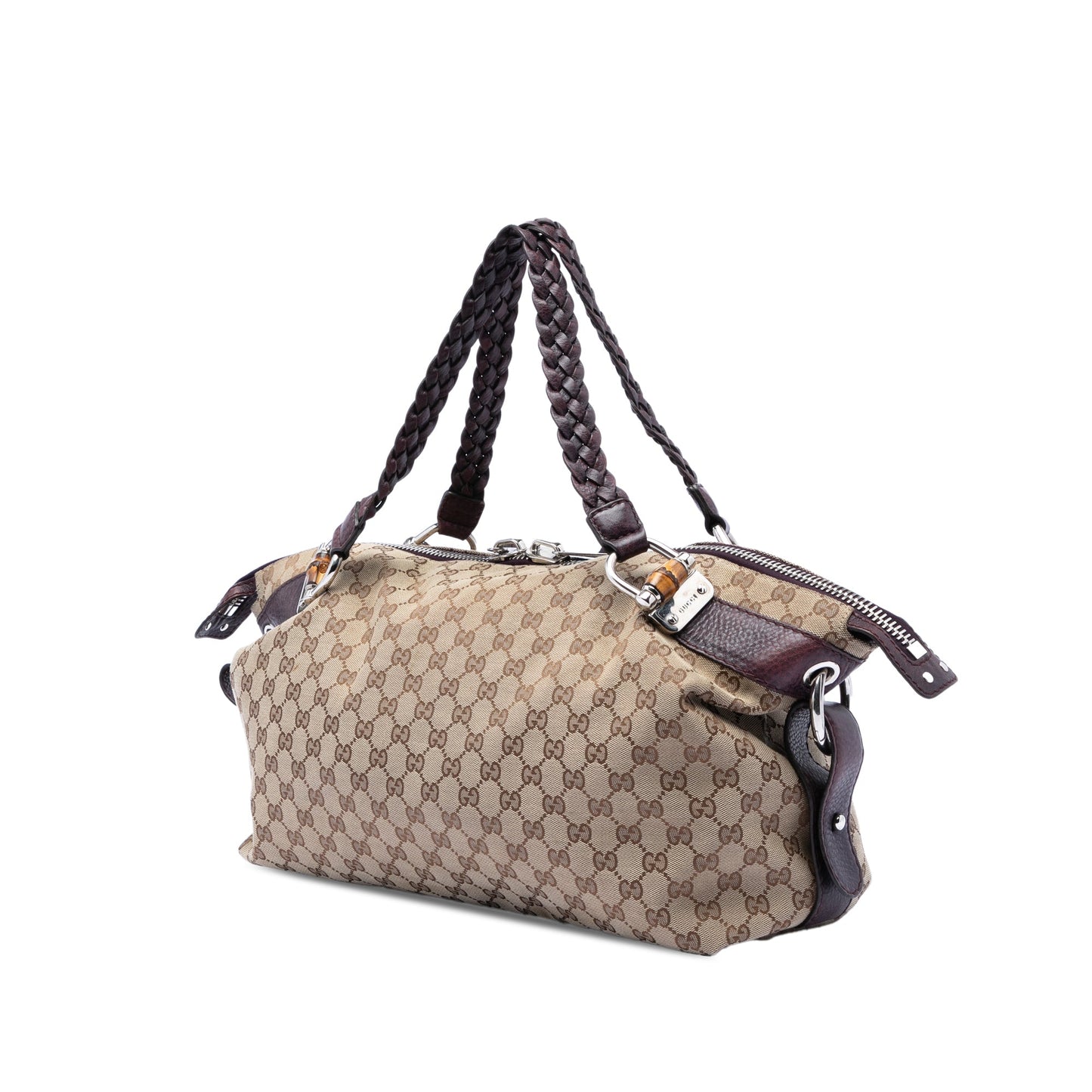 Gucci Medium GG Canvas Bamboo Bar Tote