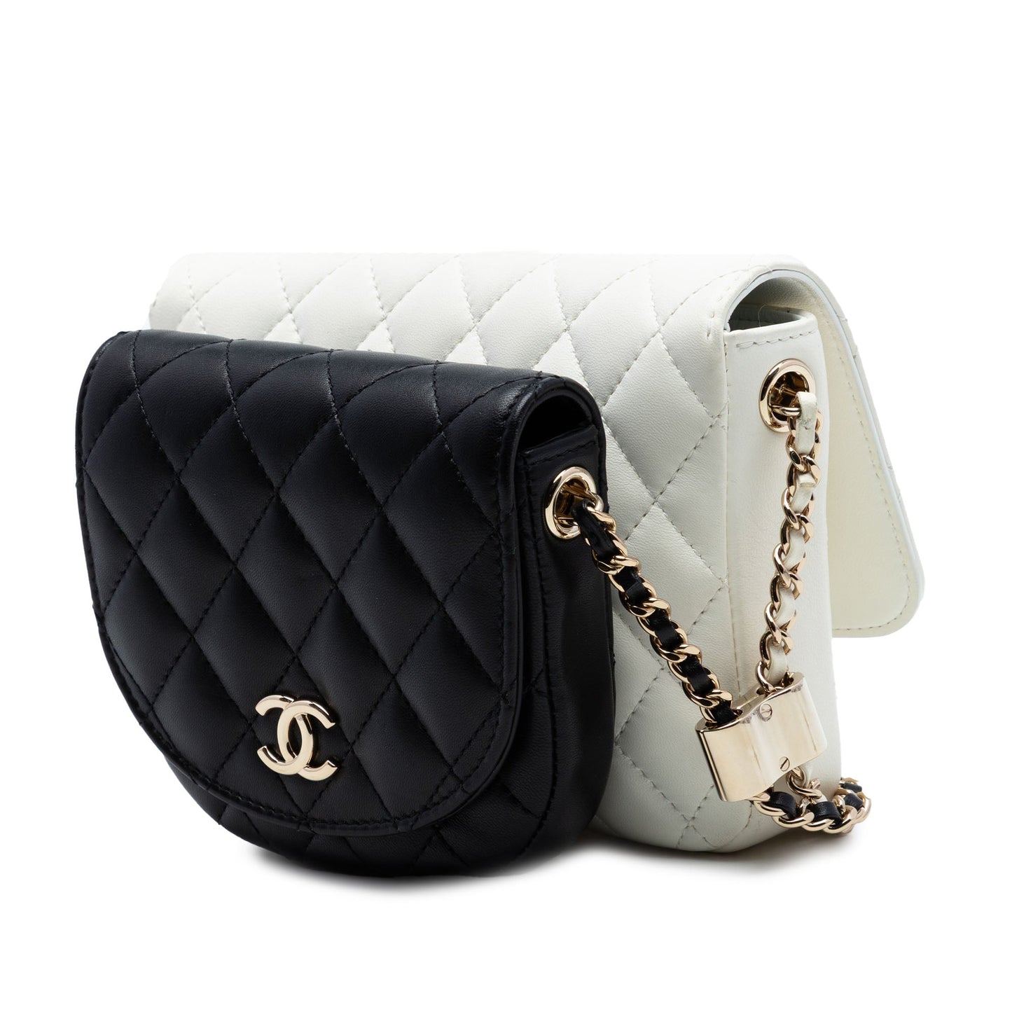 Chanel CC Quilted Lambskin Side Packs Flap