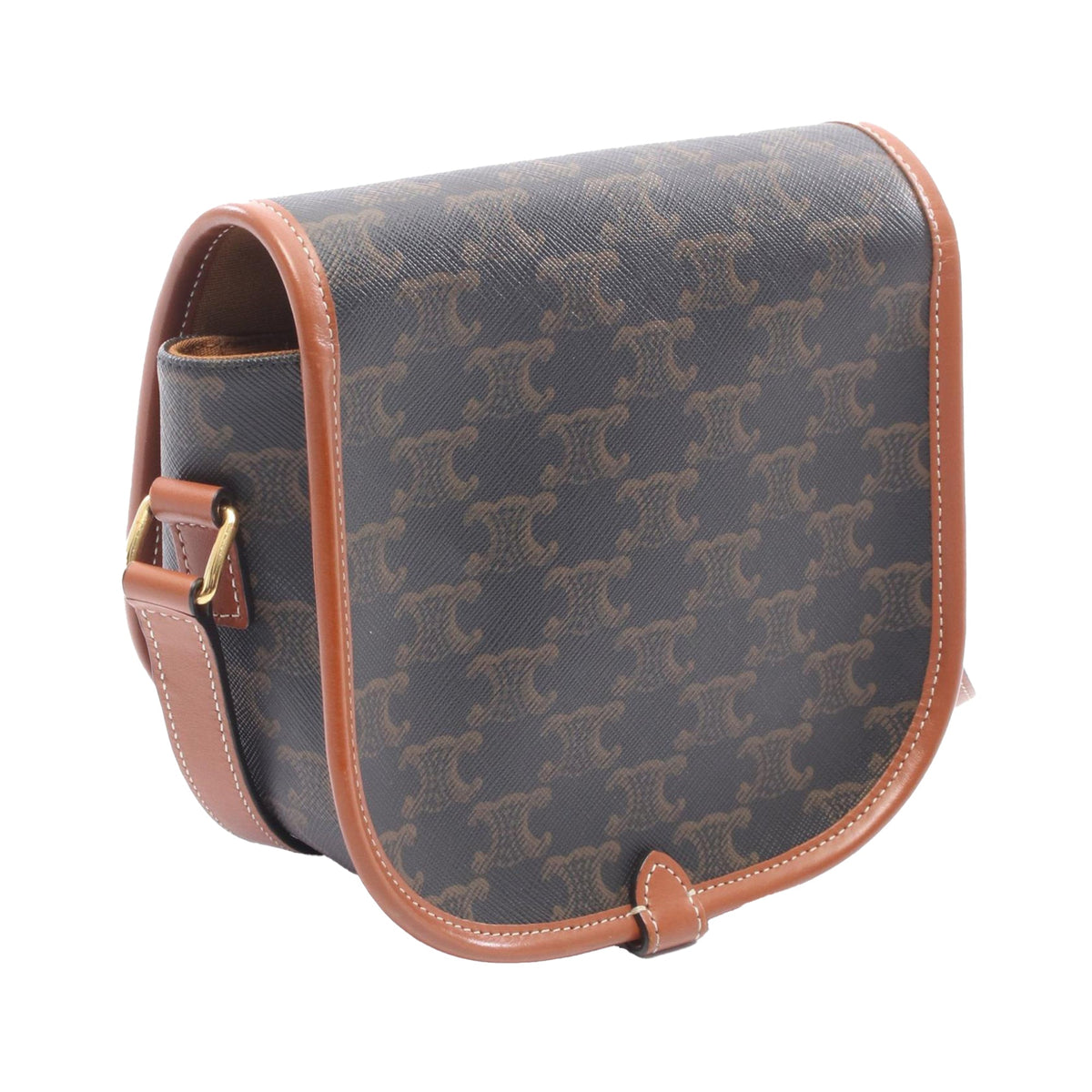 Celine Medium Triomphe Coated Canvas Folco Crossbody