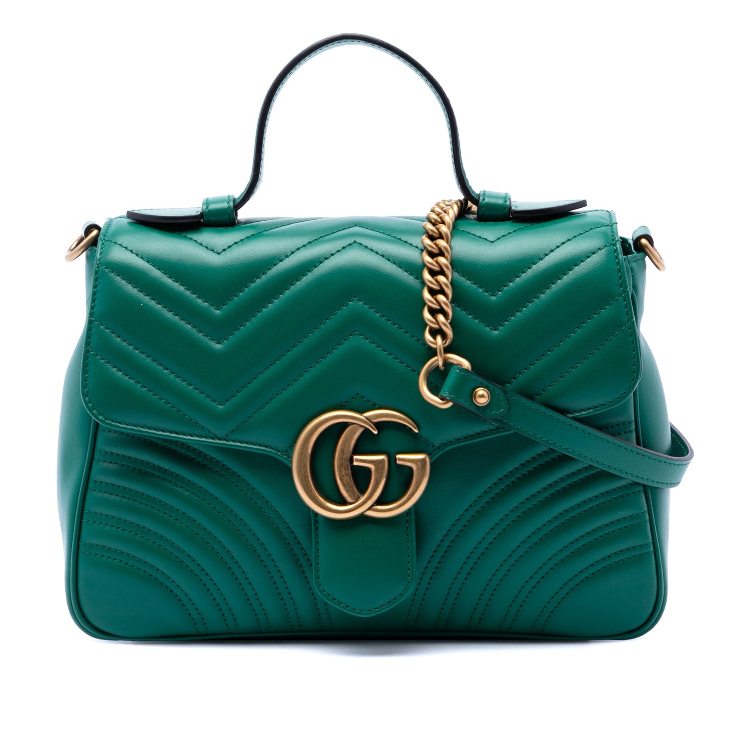 Gucci Small GG Marmont Matelasse Calfskin Top Handle Bag