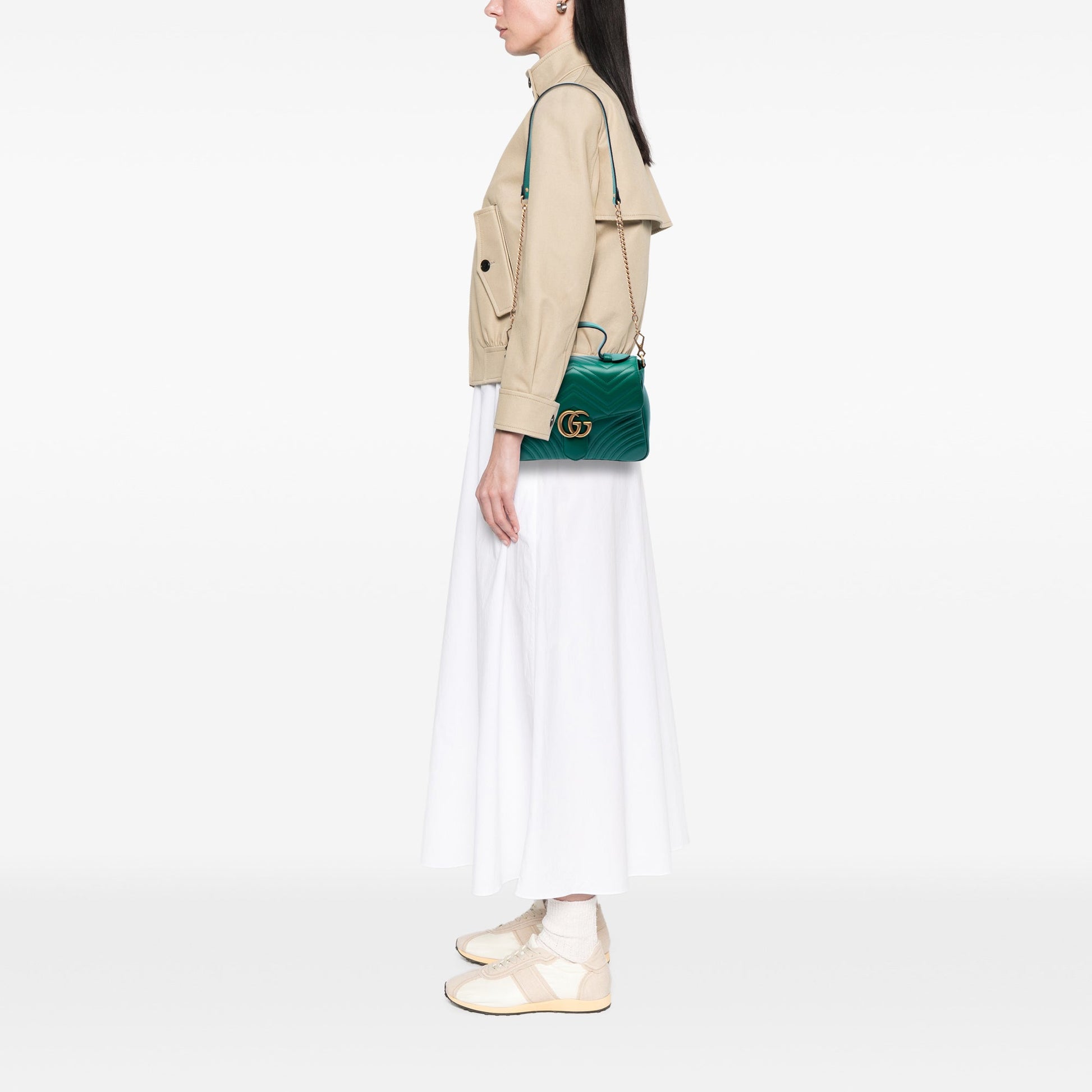 Gucci Small GG Marmont Matelasse Calfskin Top Handle Bag