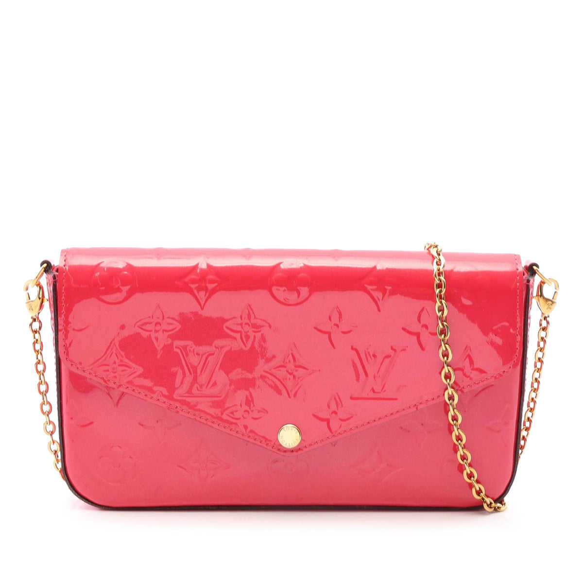 Louis Vuitton Monogram Vernis Pochette Felicie — Red