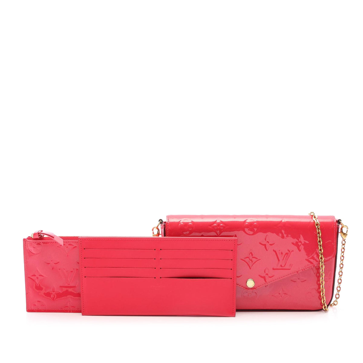 Louis Vuitton Monogram Vernis Pochette Felicie — Red