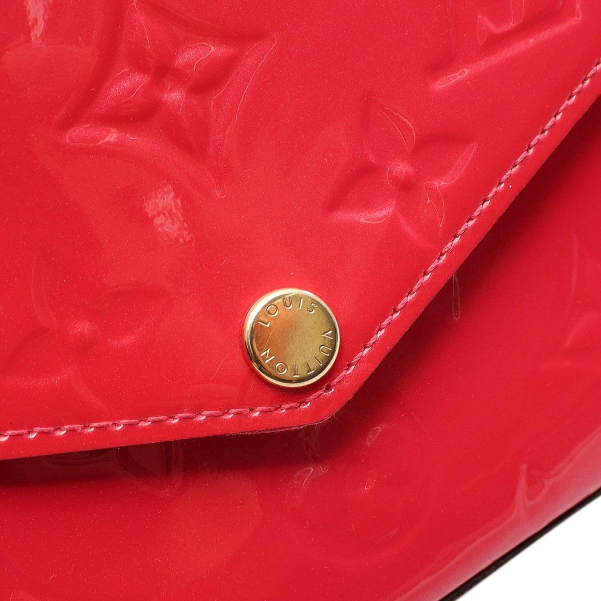 Louis Vuitton Monogram Vernis Pochette Felicie — Red