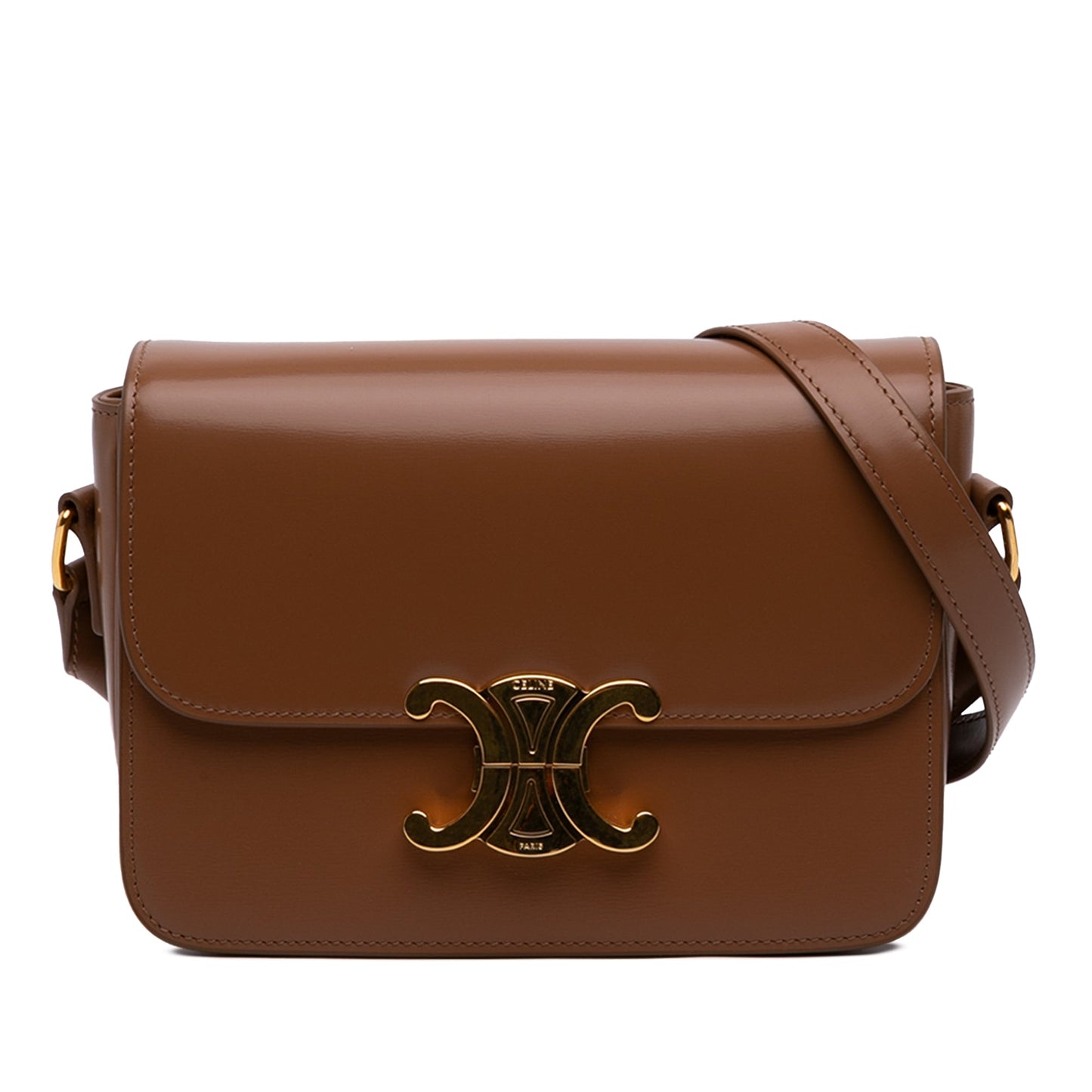 Celine Teen Shiny Calfskin Triomphe Crossbody