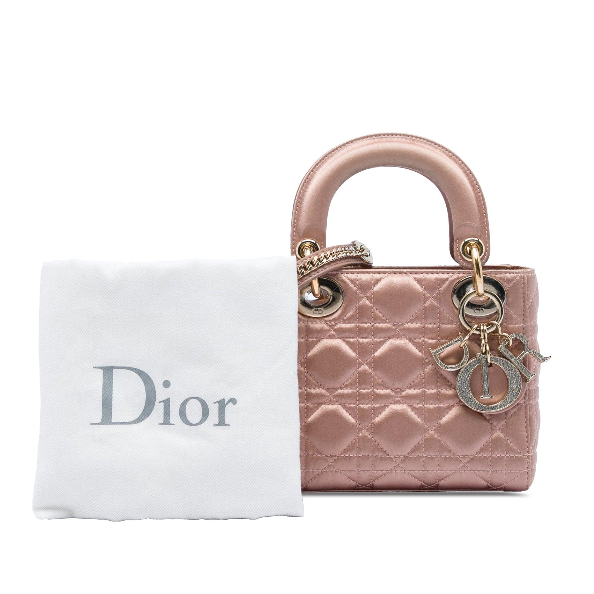 Dior Mini Satin Cannage Swarovski Crystal Lady Dior