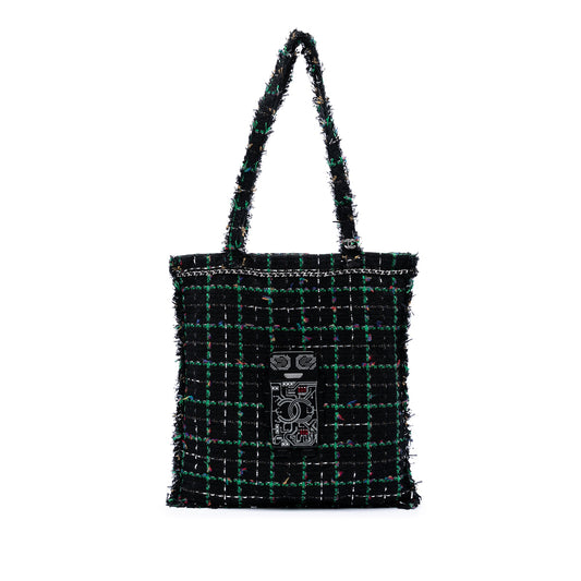 Chanel Large Tweed Resin Embellished Robot Shopping Tote