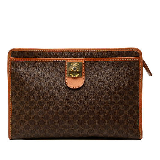 Celine Macadam Coated Canvas Clutch