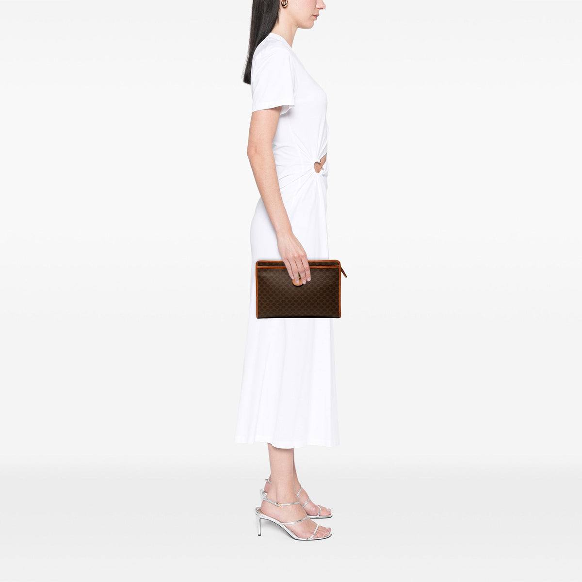 Celine Macadam Coated Canvas Clutch