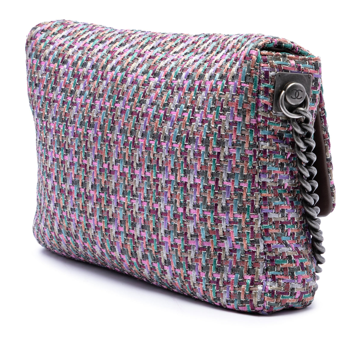 Chanel CC Multicolor Tweed Flap — Purple