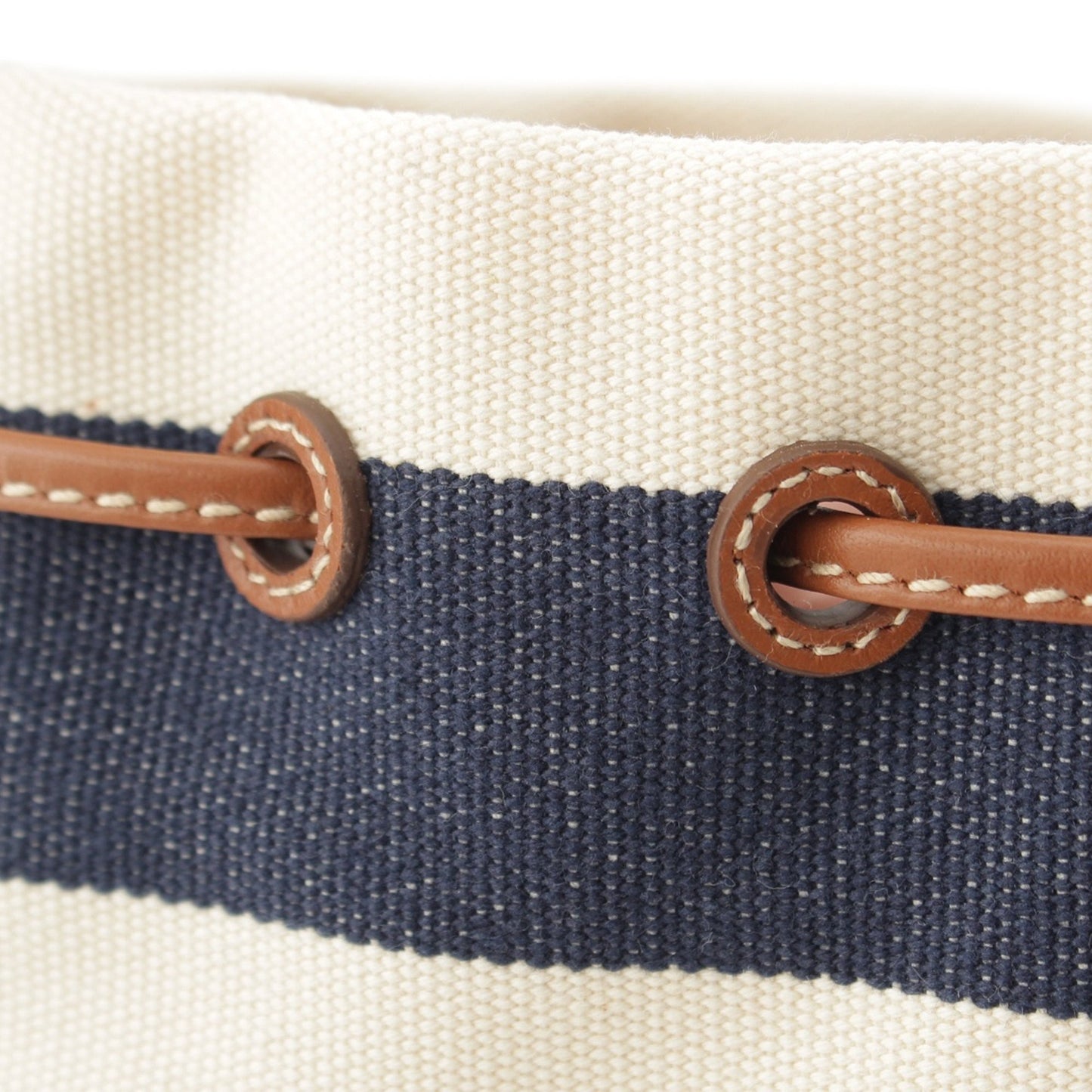 Miu Miu Striped Canvas Logo Drawstring Handbag