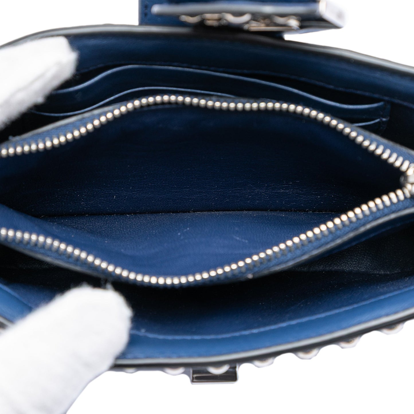 Prada City Calfskin Studded Elektra Turn Lock Clutch