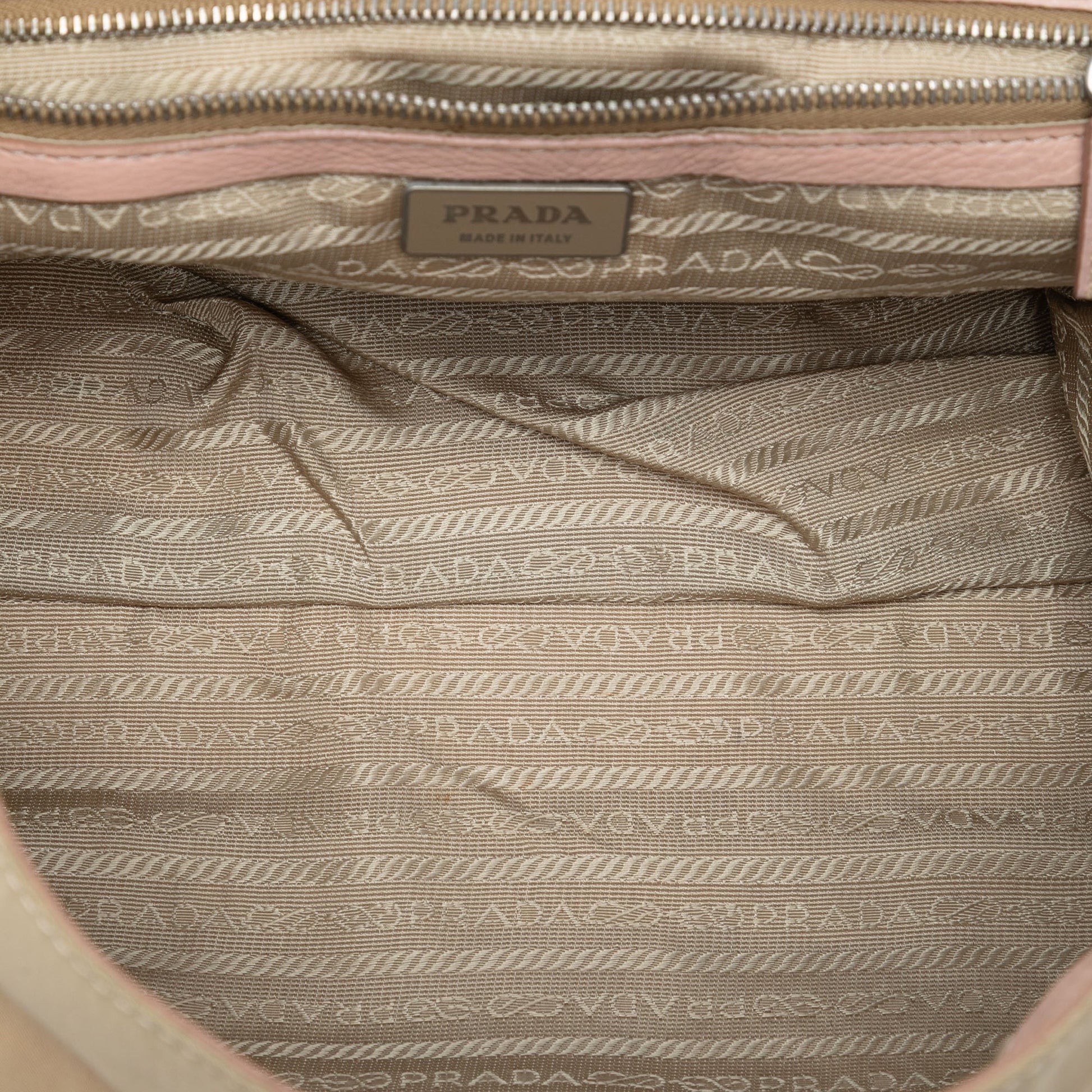 Prada Vitello Trimmed Tessuto Shoulder Bag