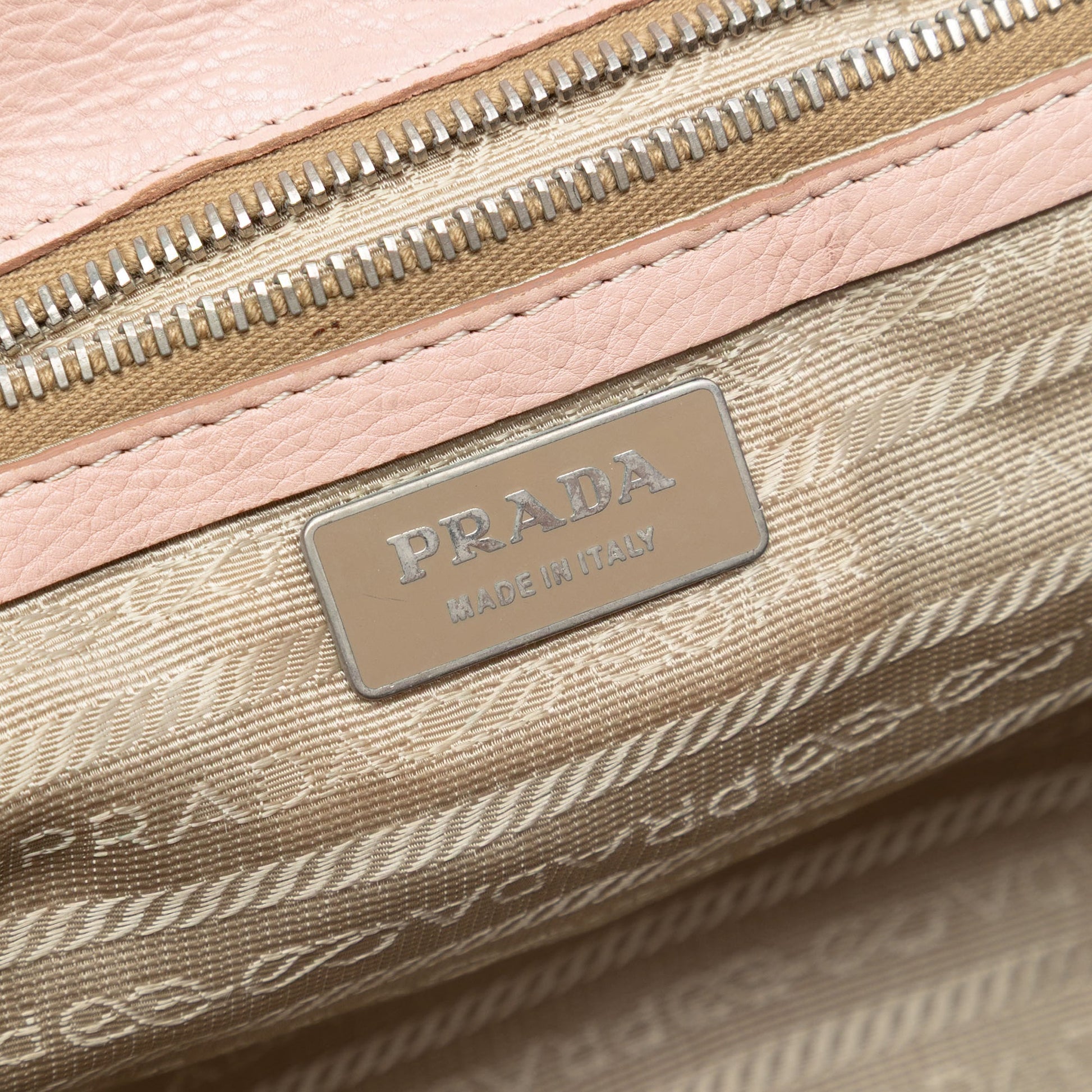 Prada Vitello Trimmed Tessuto Shoulder Bag