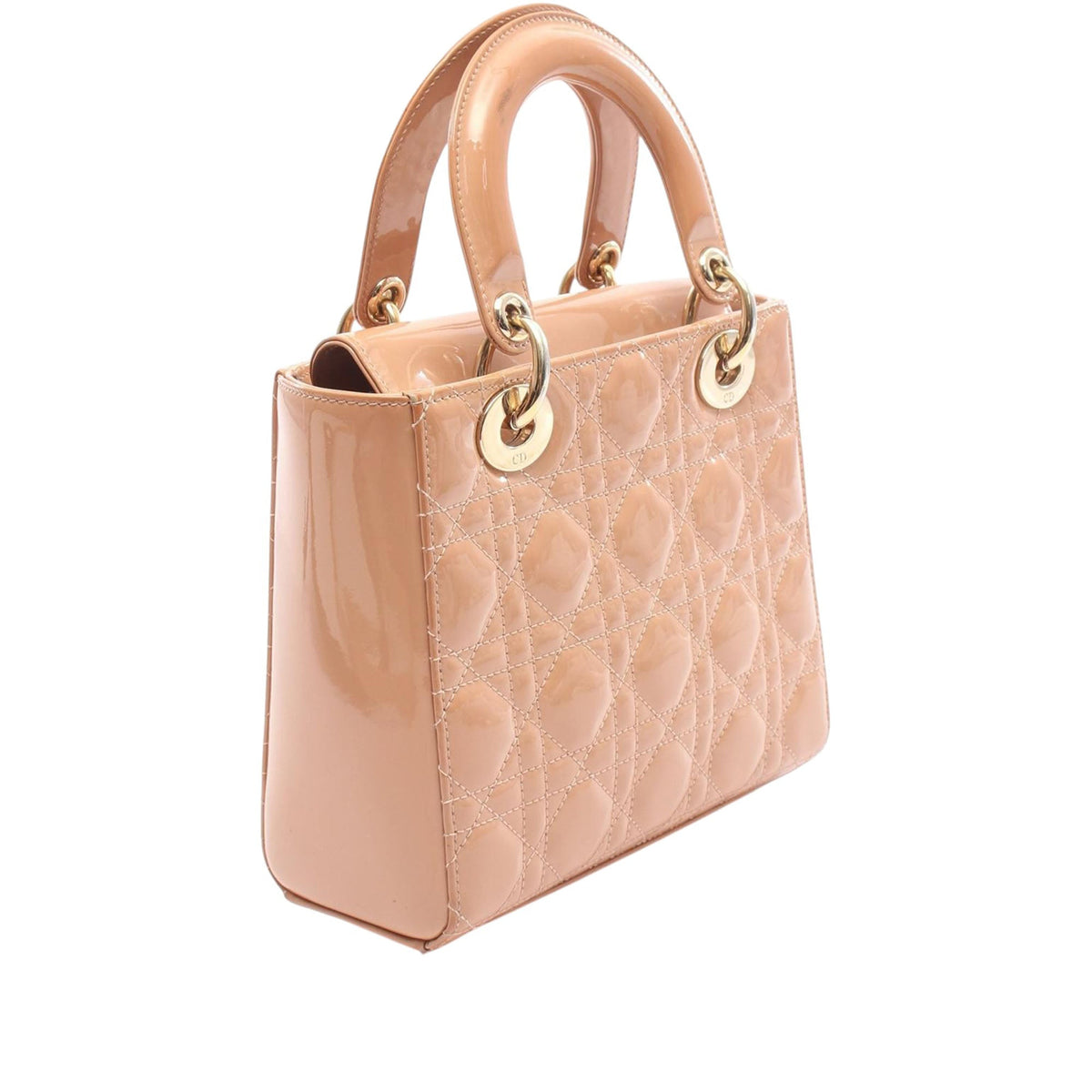Dior Small Patent Cannage Lady Dior — Pink