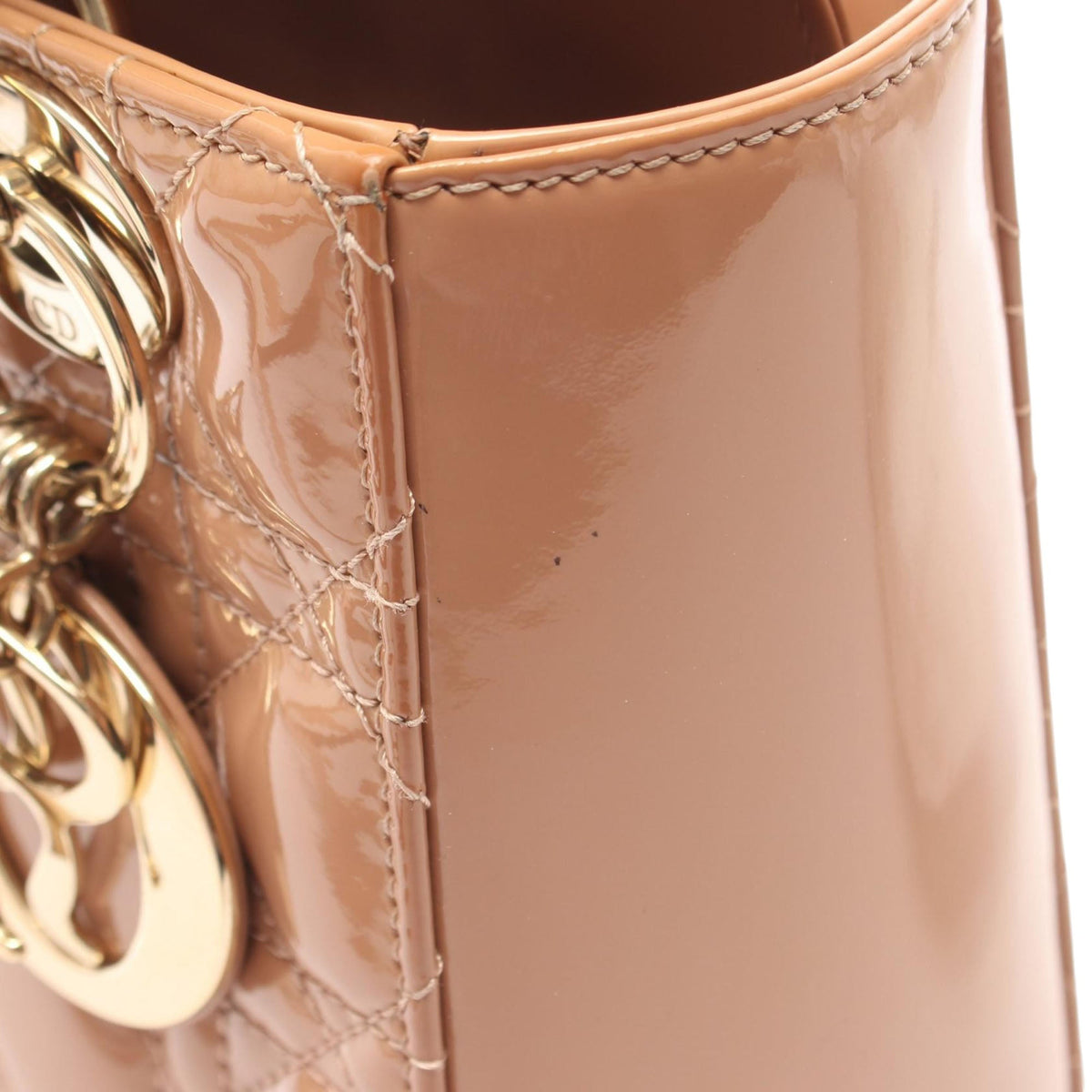 Dior Small Patent Cannage Lady Dior — Pink