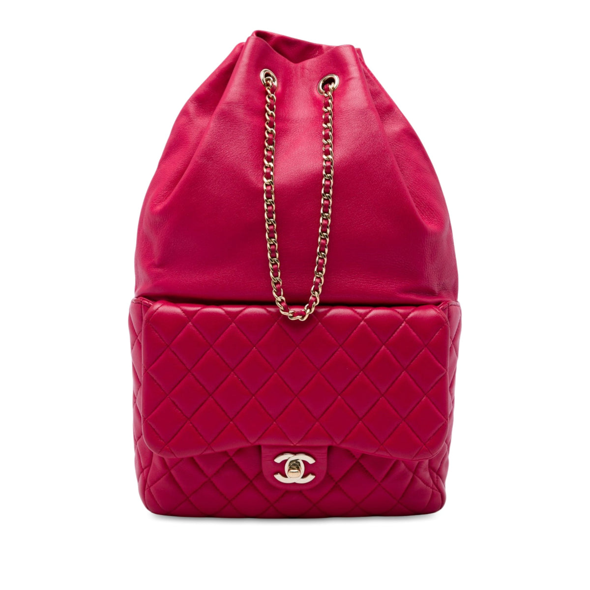 Chanel Large Quilted Lambskin In Seoul Backpack — Red