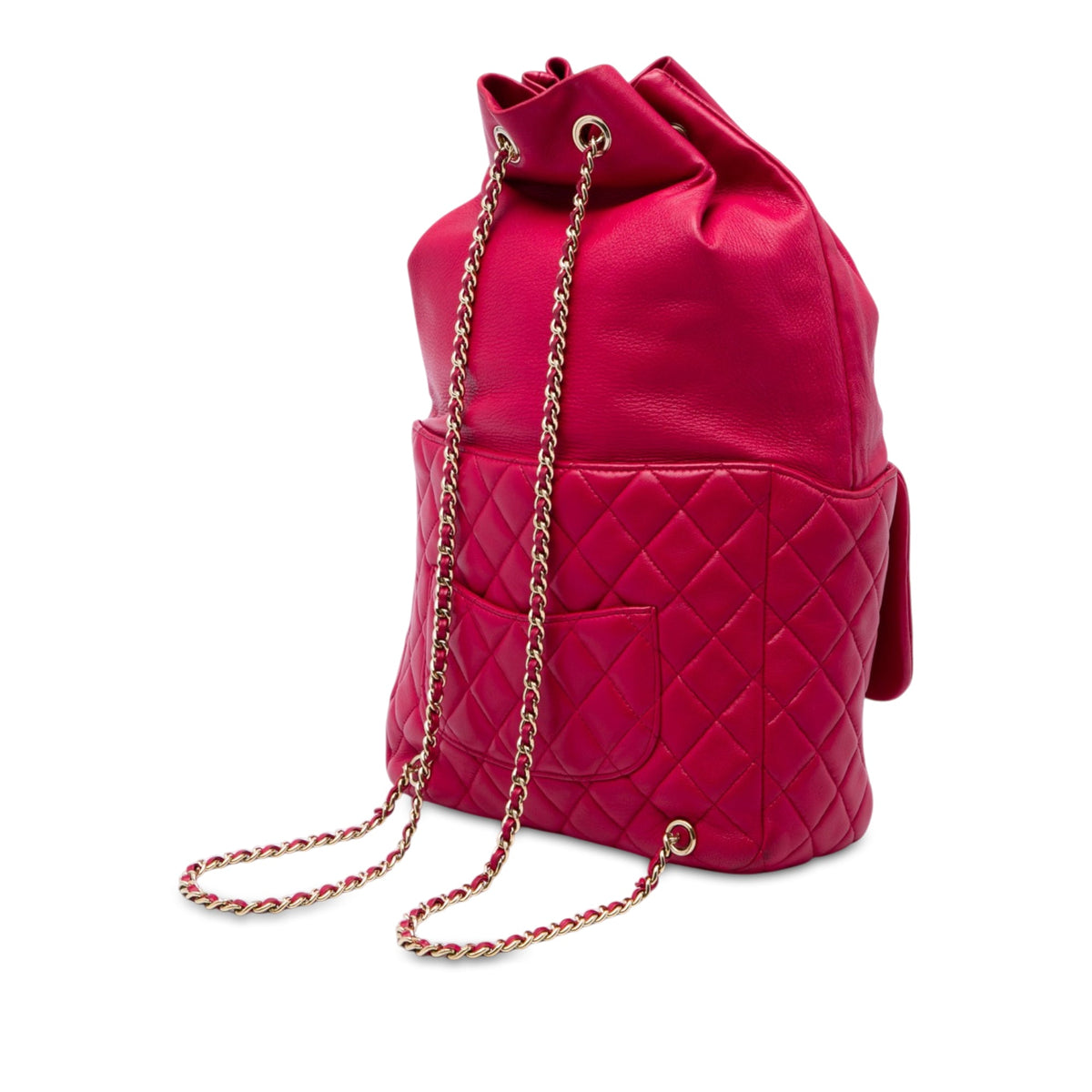 Chanel Large Quilted Lambskin In Seoul Backpack — Red
