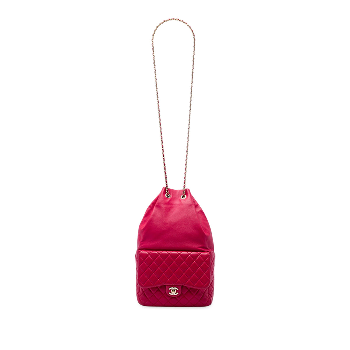 Chanel Large Quilted Lambskin In Seoul Backpack — Red