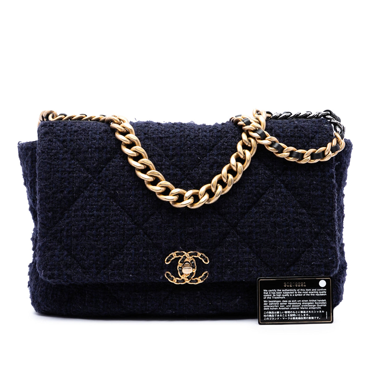 Chanel Maxi Tweed 19 Flap — Blue