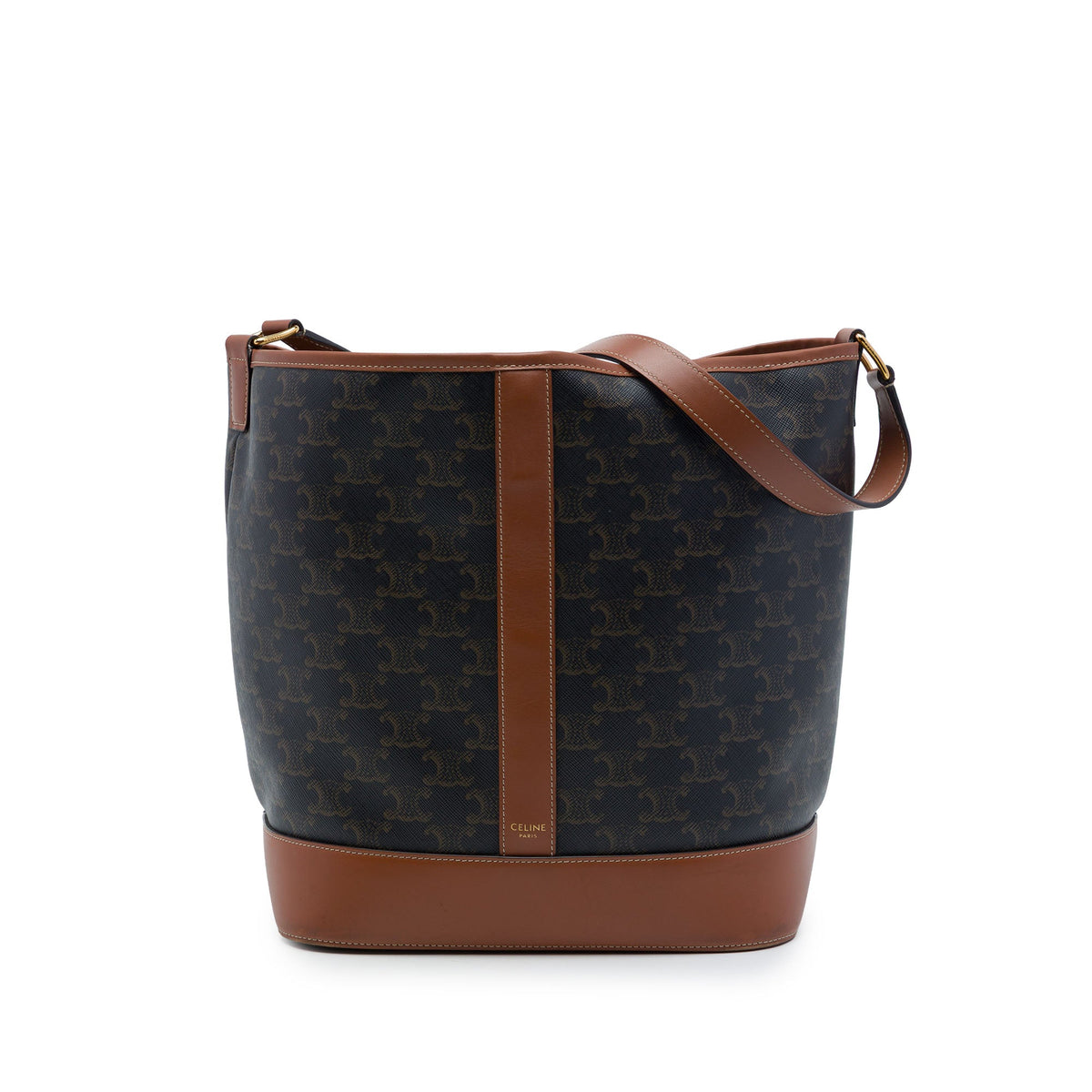 Celine Medium Triomphe Coated Canvas Bucket Bag