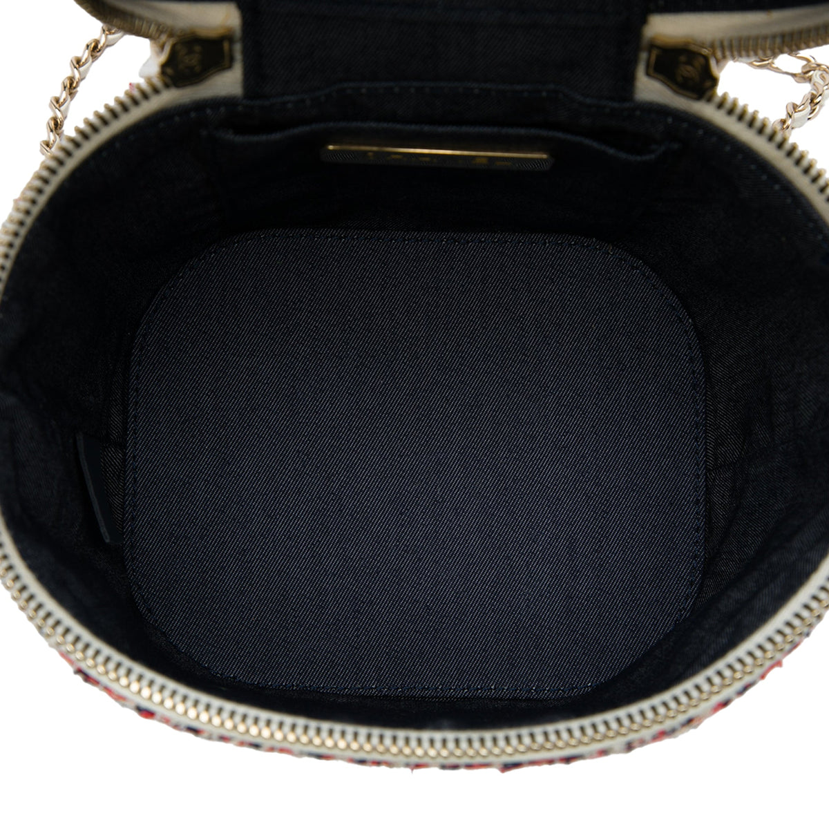 Chanel Tweed and Lambskin CC Vanity Case — Red