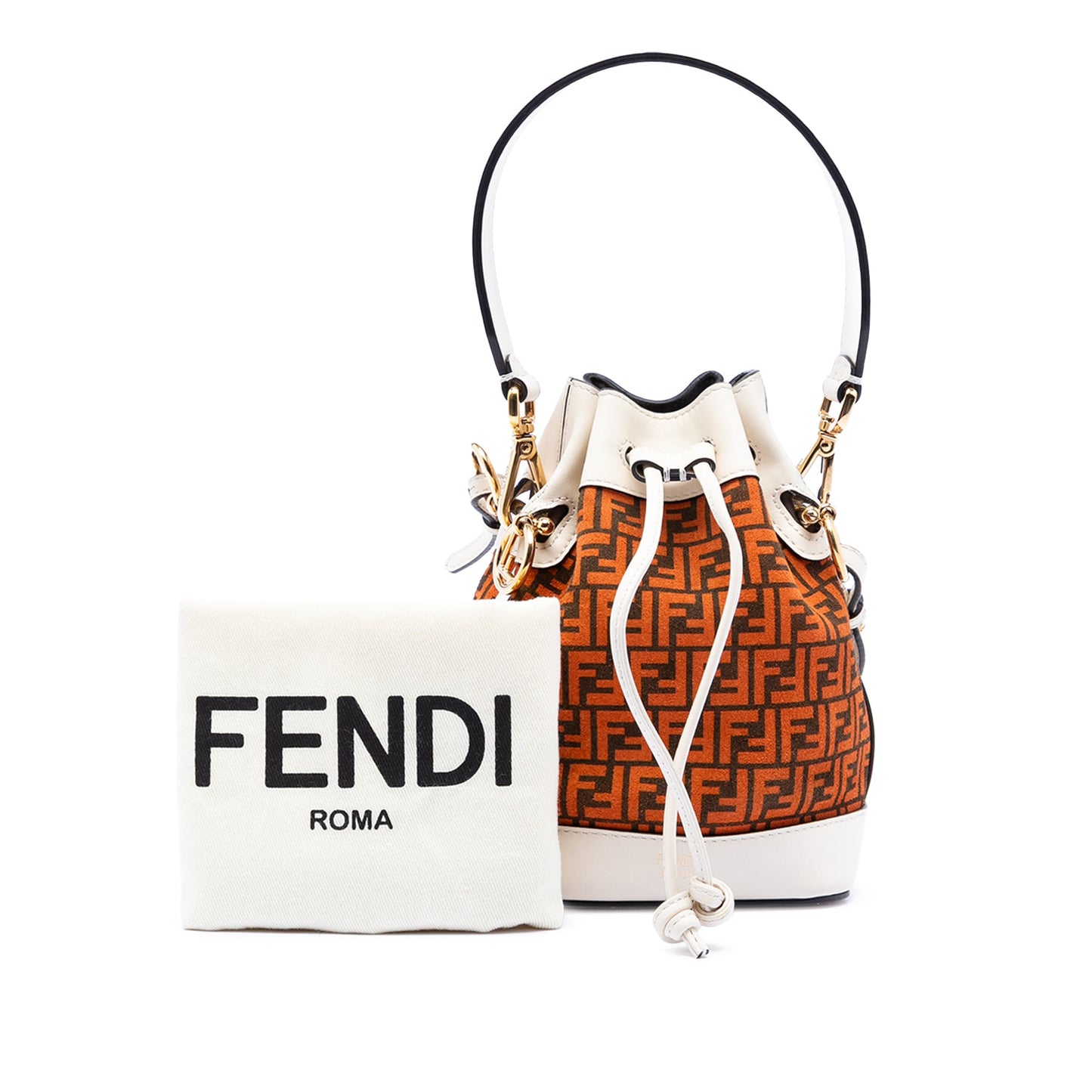 Fendi Mini Zucca Suede Mon Tresor Bucket Bag