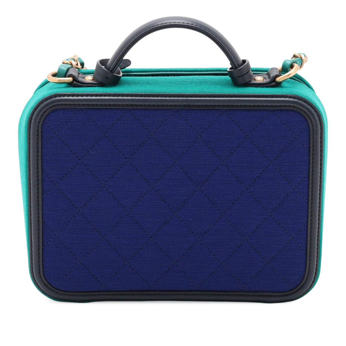 Chanel CC Filigree Vanity Case — Blue