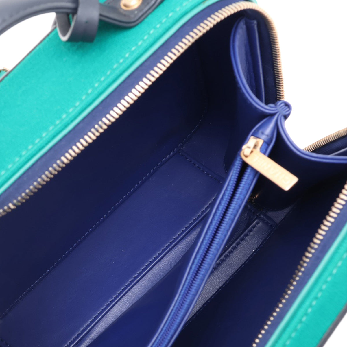 Chanel CC Filigree Vanity Case — Blue