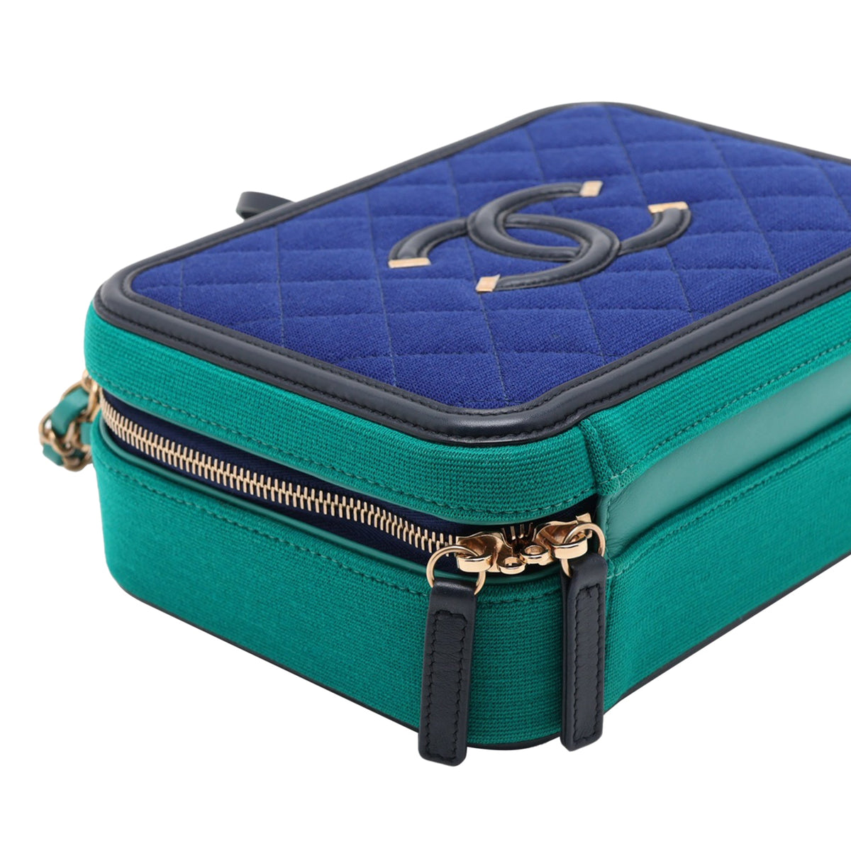 Chanel CC Filigree Vanity Case — Blue