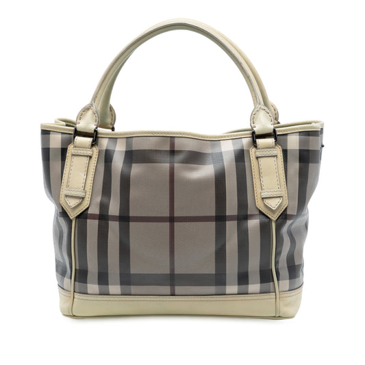Burberry Smoked Check Coated Canvas Handbag