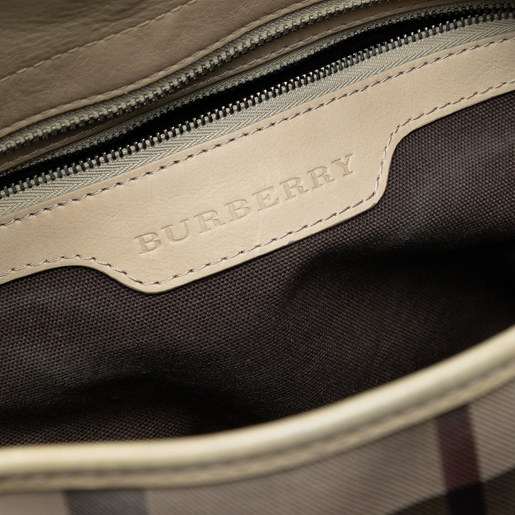 Burberry Smoked Check Coated Canvas Handbag