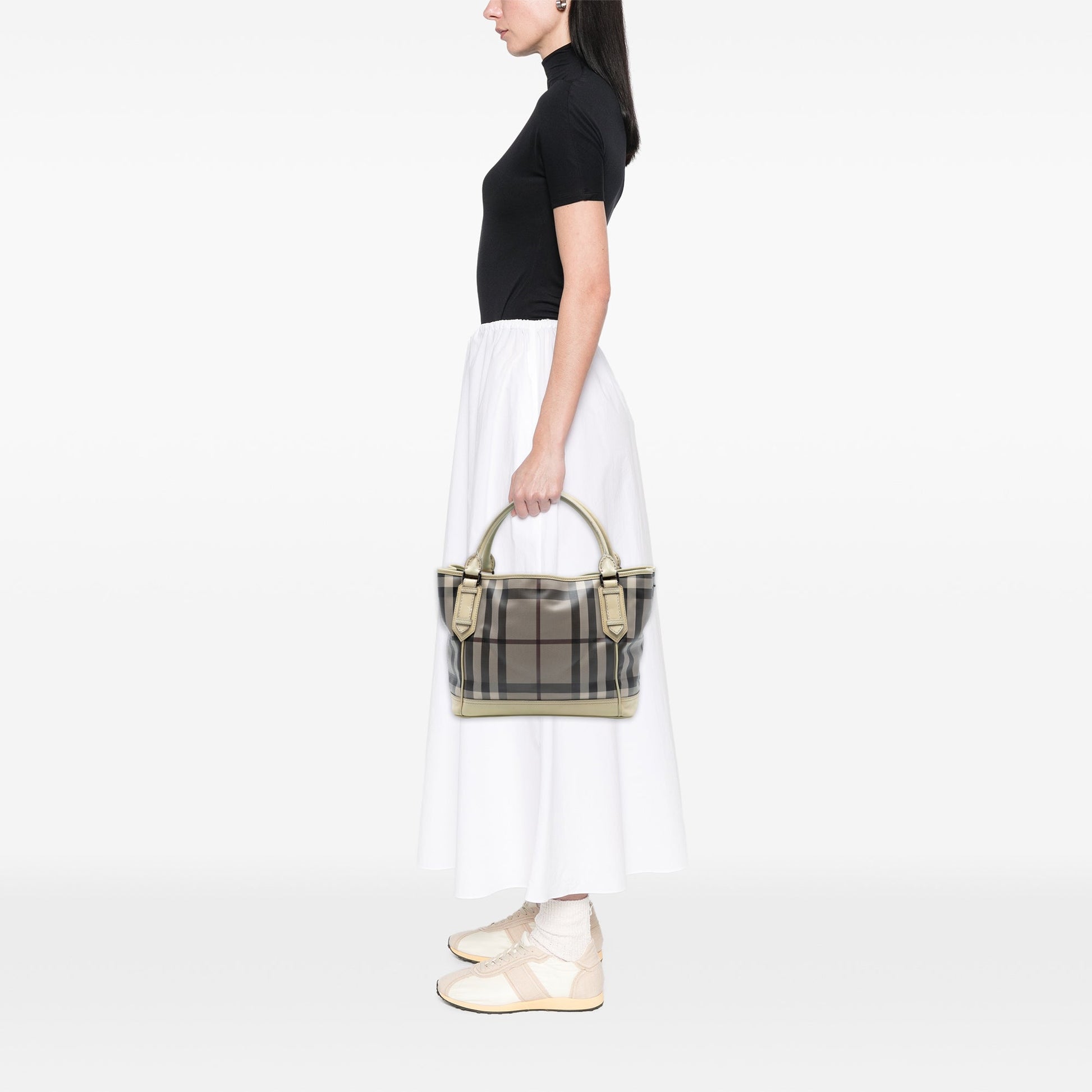 Burberry Smoked Check Coated Canvas Handbag