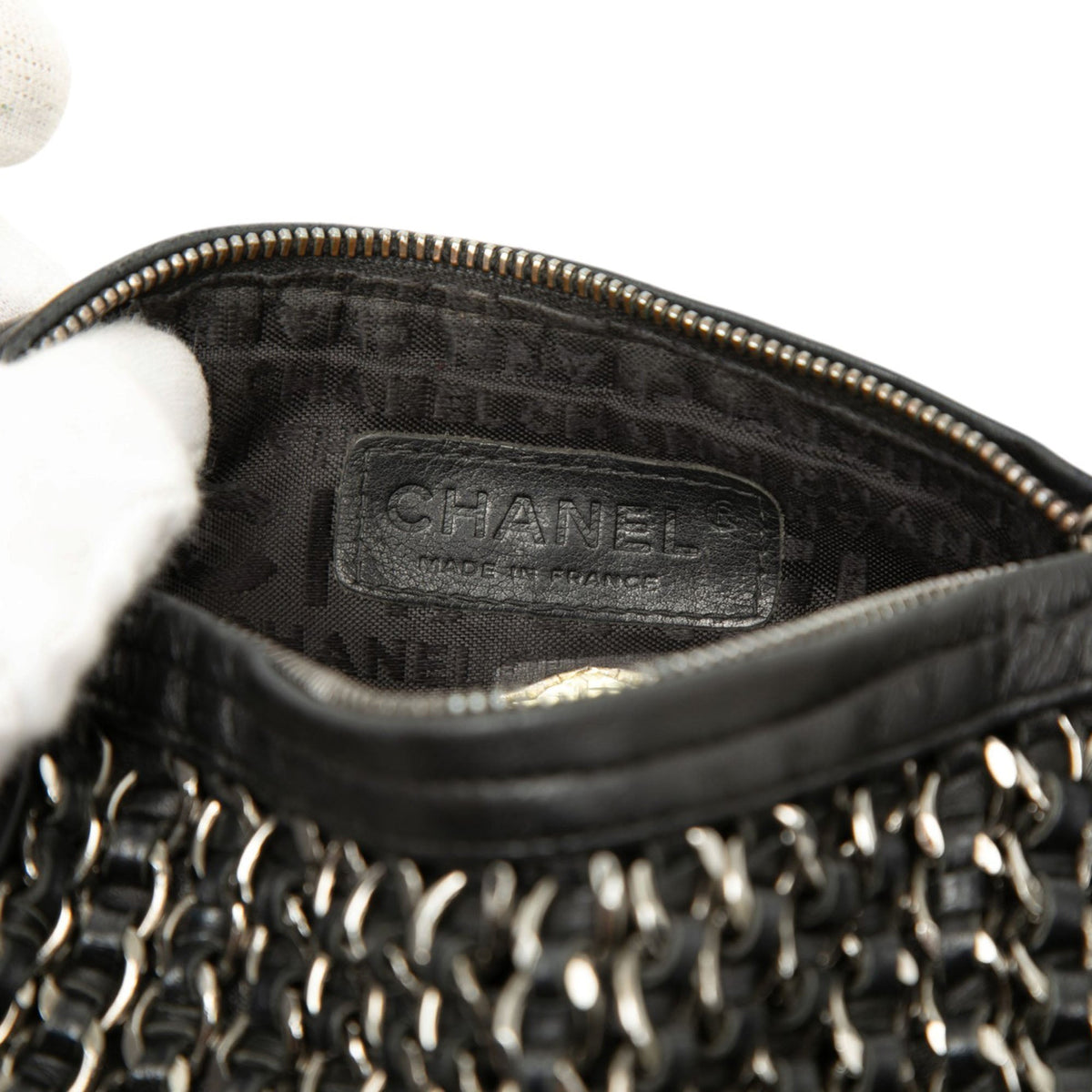 Chanel CC Lambskin Chain Link Barrel Bag — Black