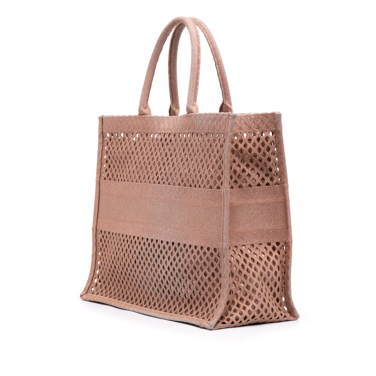 Dior Large Embroidered Mesh Book Tote