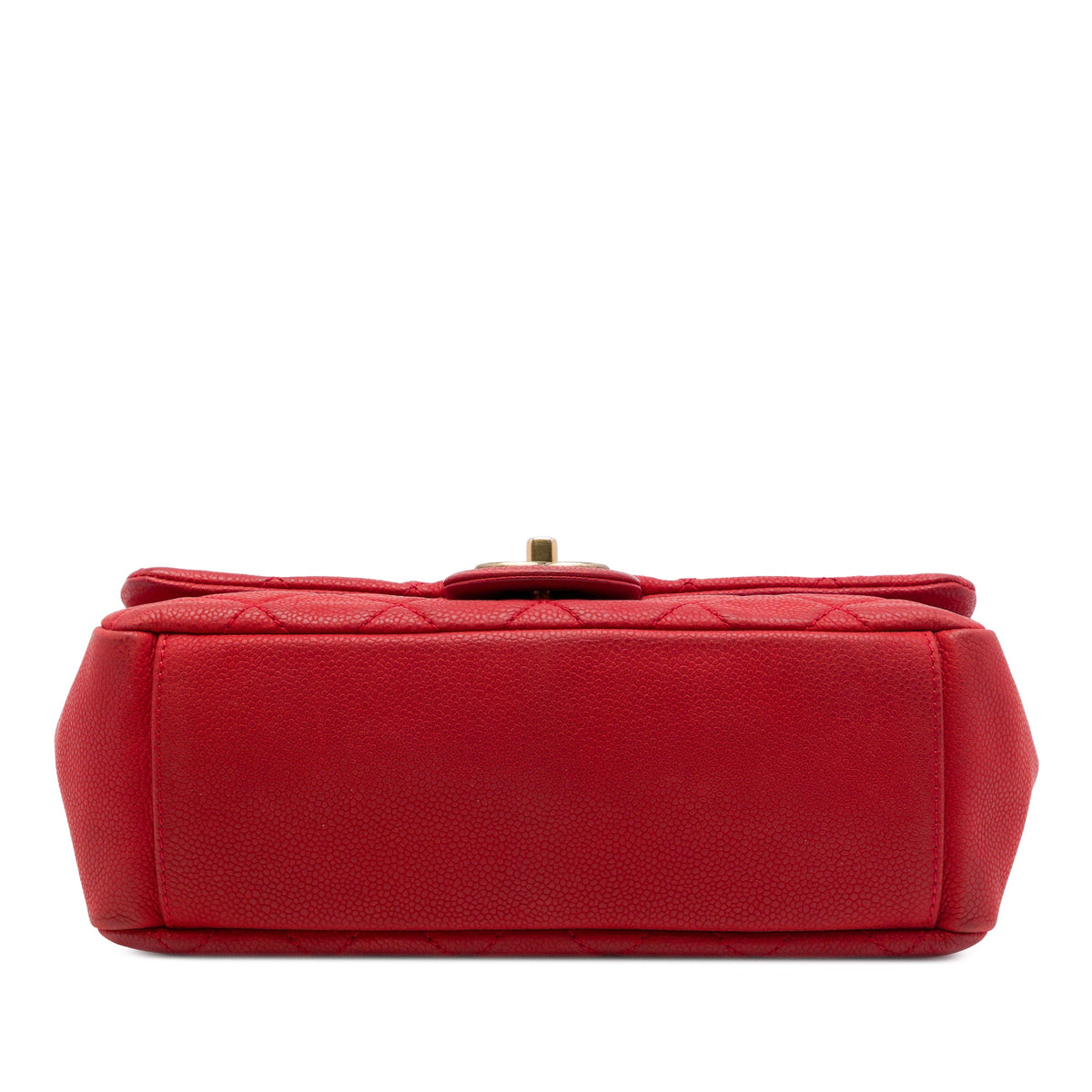 Chanel Medium Iridescent Caviar Chic Quilt Top Handle Flap — Red