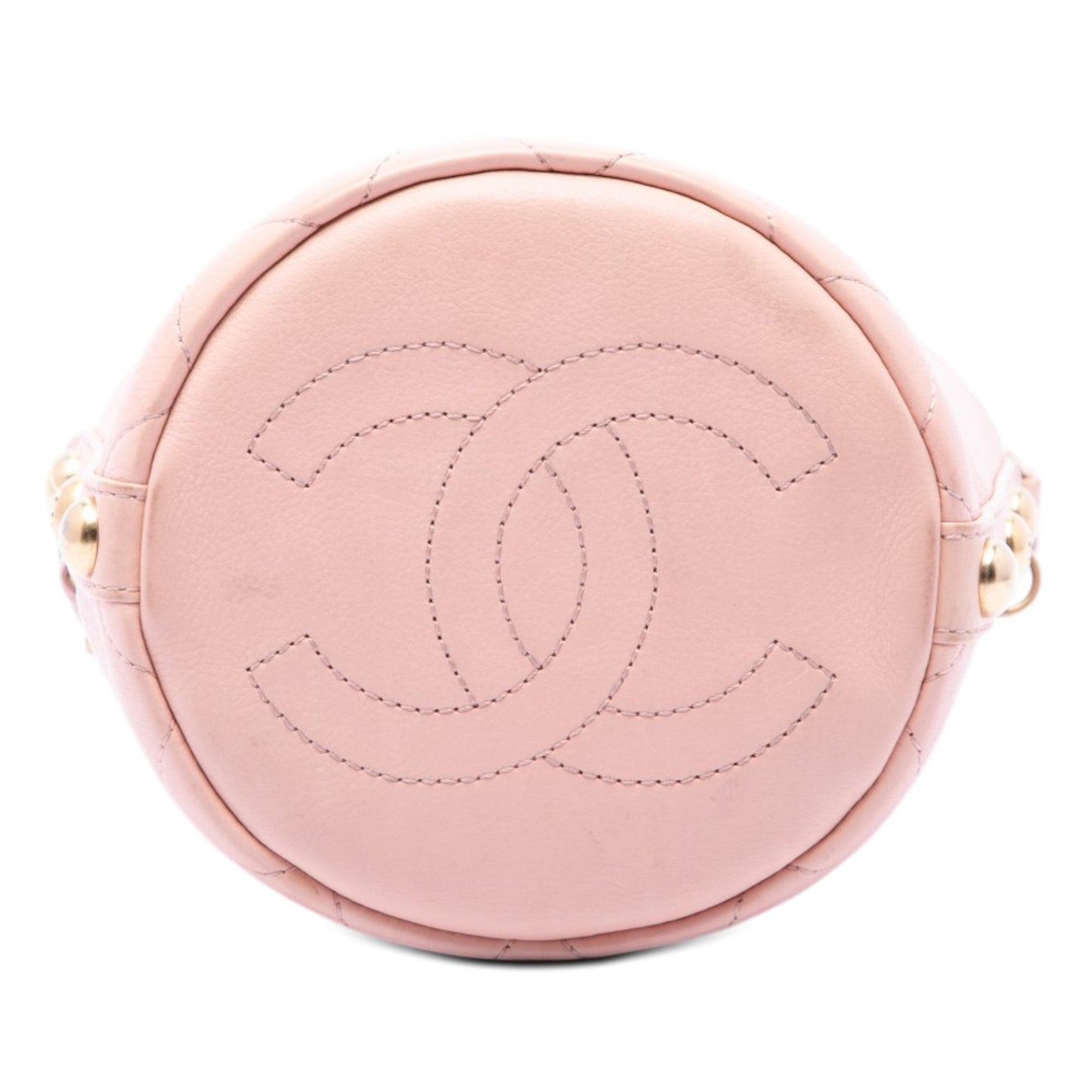 Chanel Small CC Calfskin and Tweed Drawstring Bucket Bag