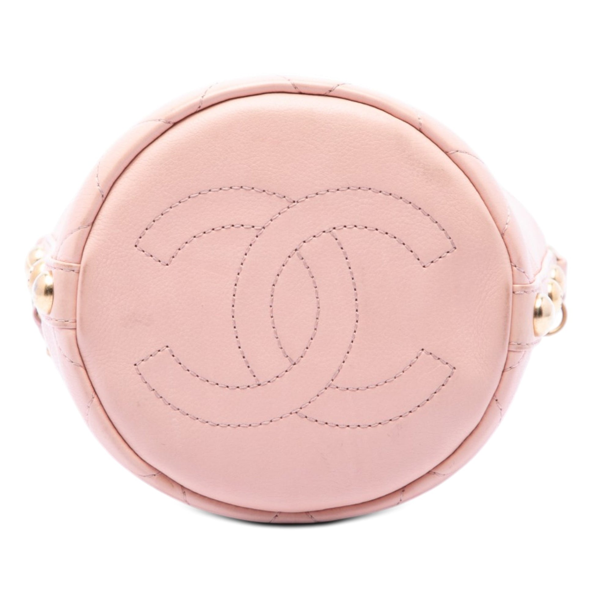 Chanel Small CC Calfskin and Tweed Drawstring Bucket Bag
