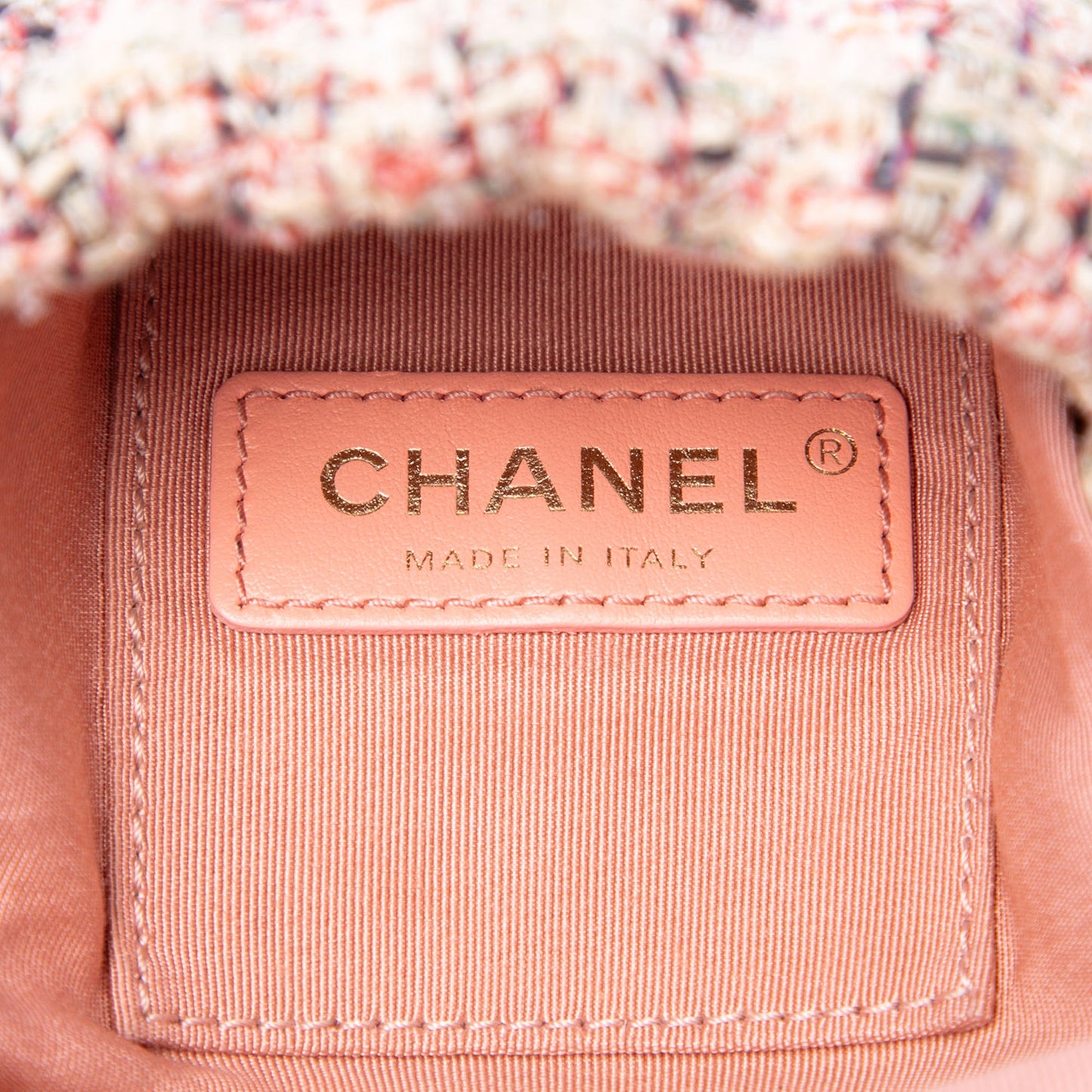 Chanel Small CC Calfskin and Tweed Drawstring Bucket Bag